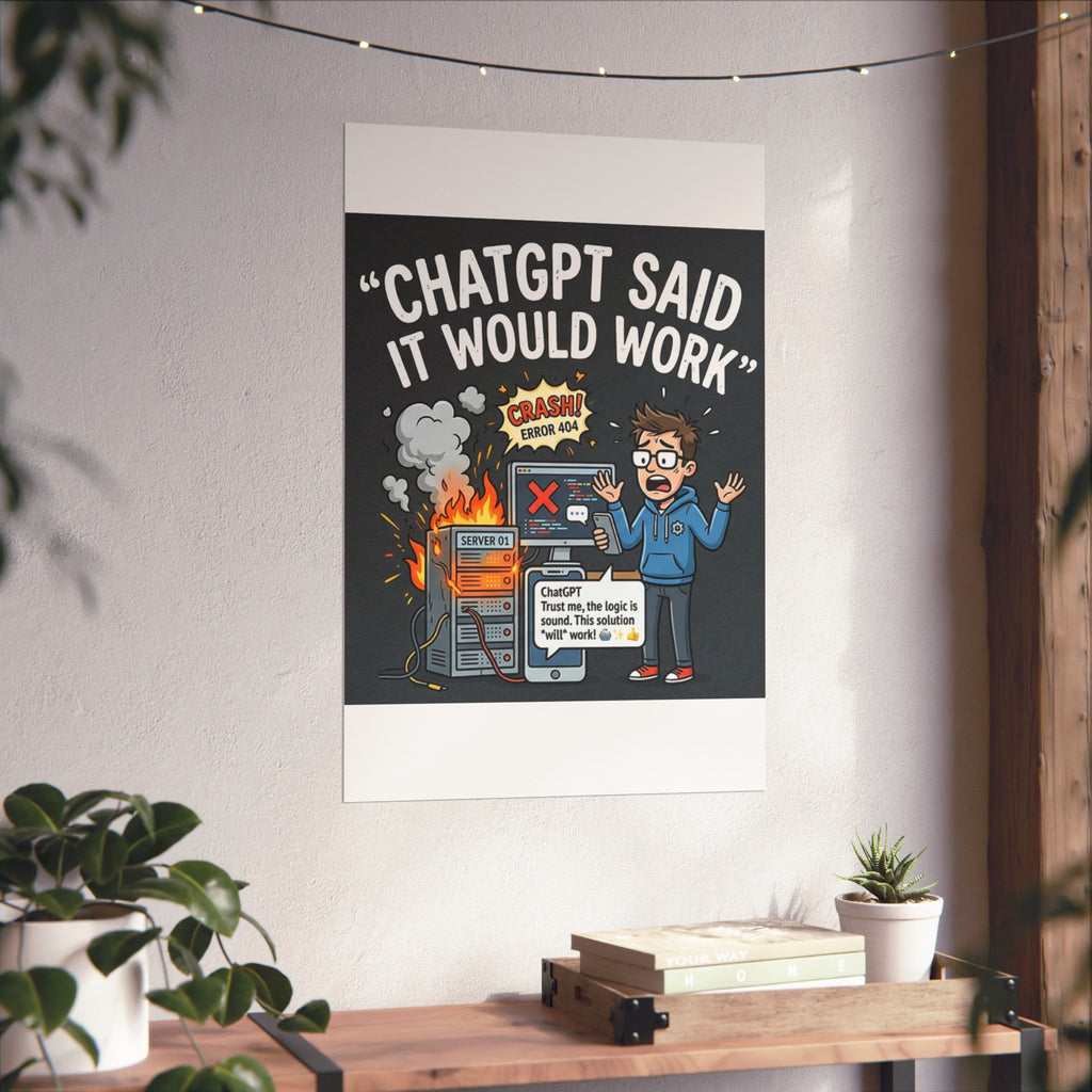 "ChatGPT Said It Would Work" Tech Humor Funny IT Matte Vertical Poster