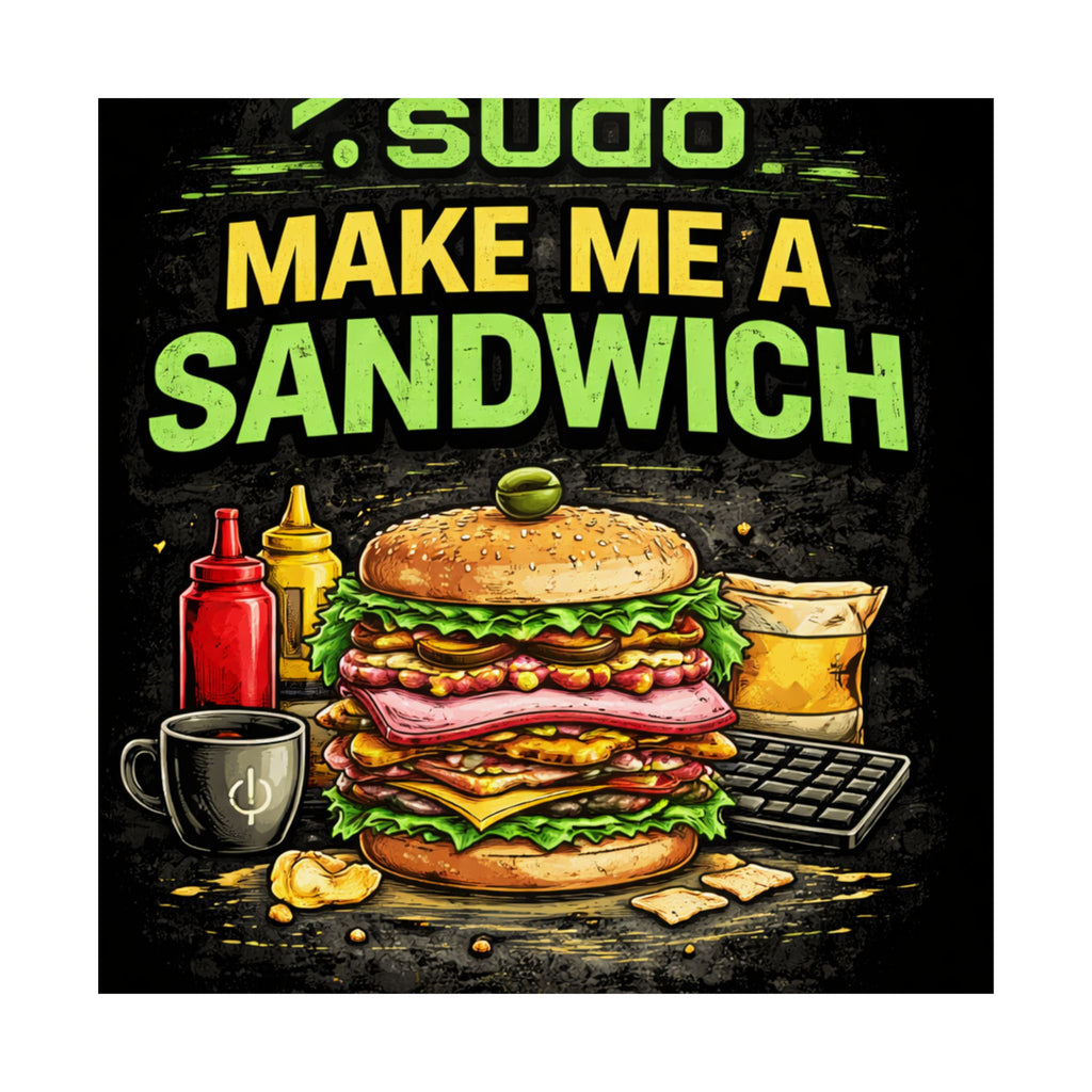 ">.Sudo Make Me A Sandwich" Geek Tech Humor Funny IT Matte Vertical Posters