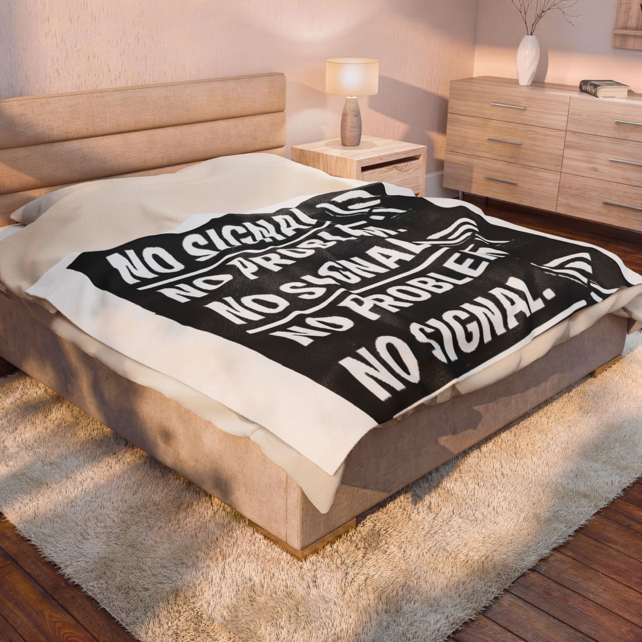 "No Signal No Problem" IT Humor Funny IT Velveteen Plush Blanket