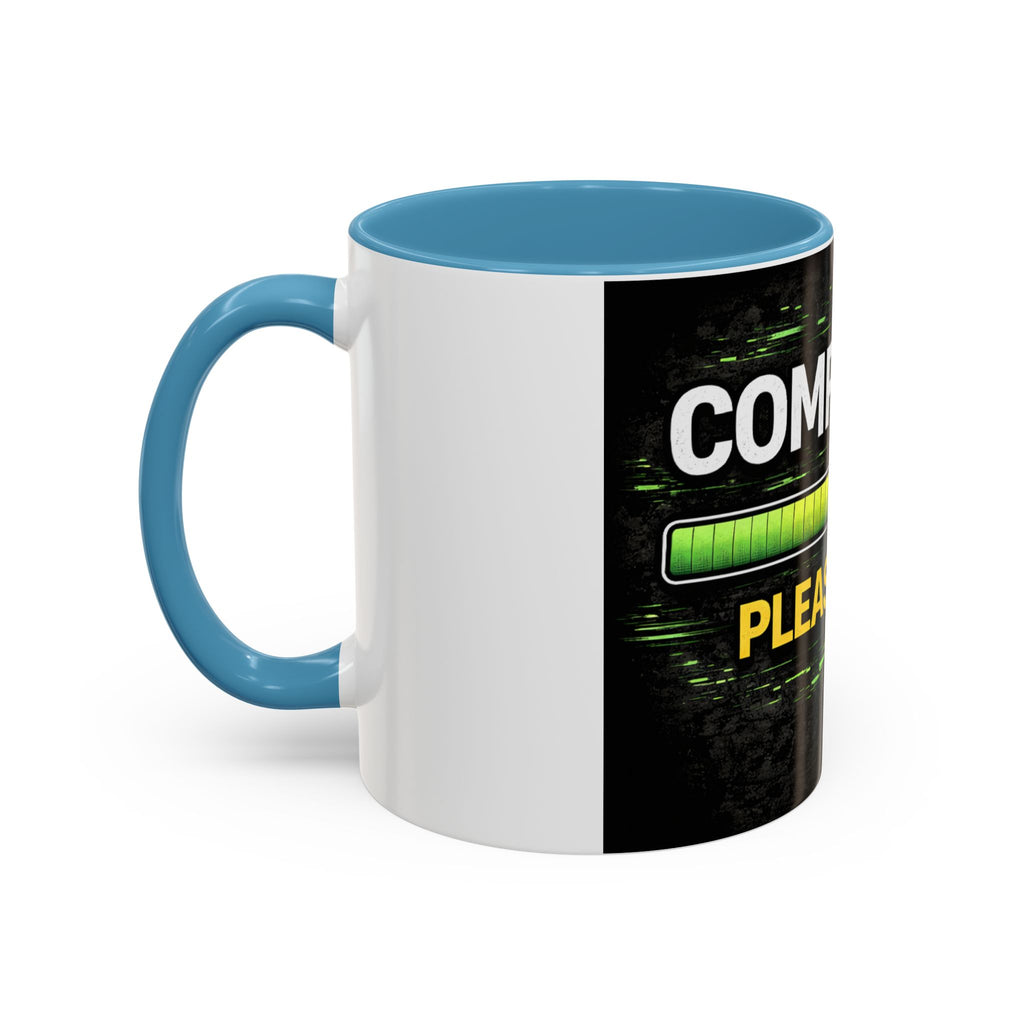 "Compiling, Please Wait" IT Humor Accent Coffee Mug (11, 15oz)