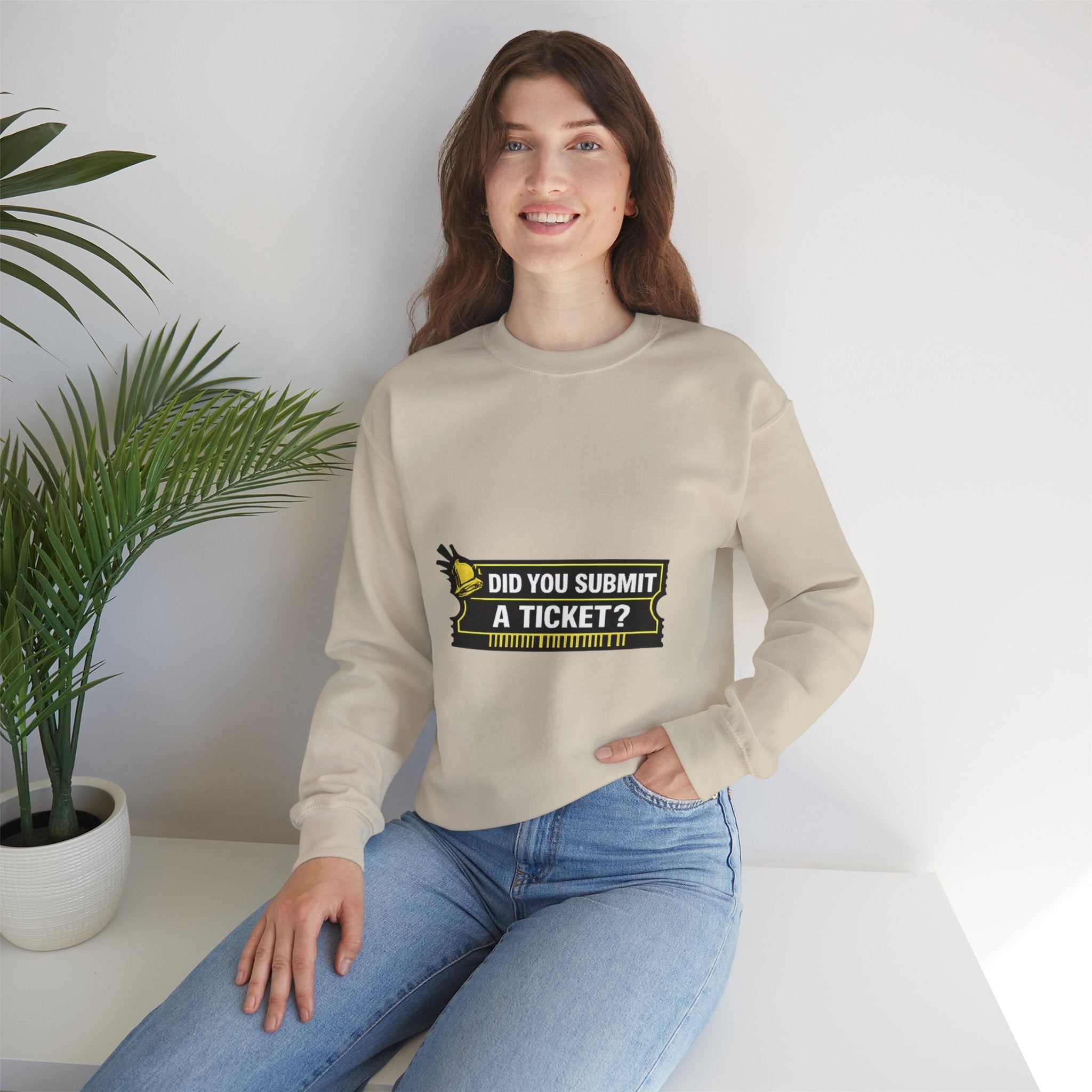 "Did You Submit a Ticket?" IT Support Humor Crewneck Sweatshirt