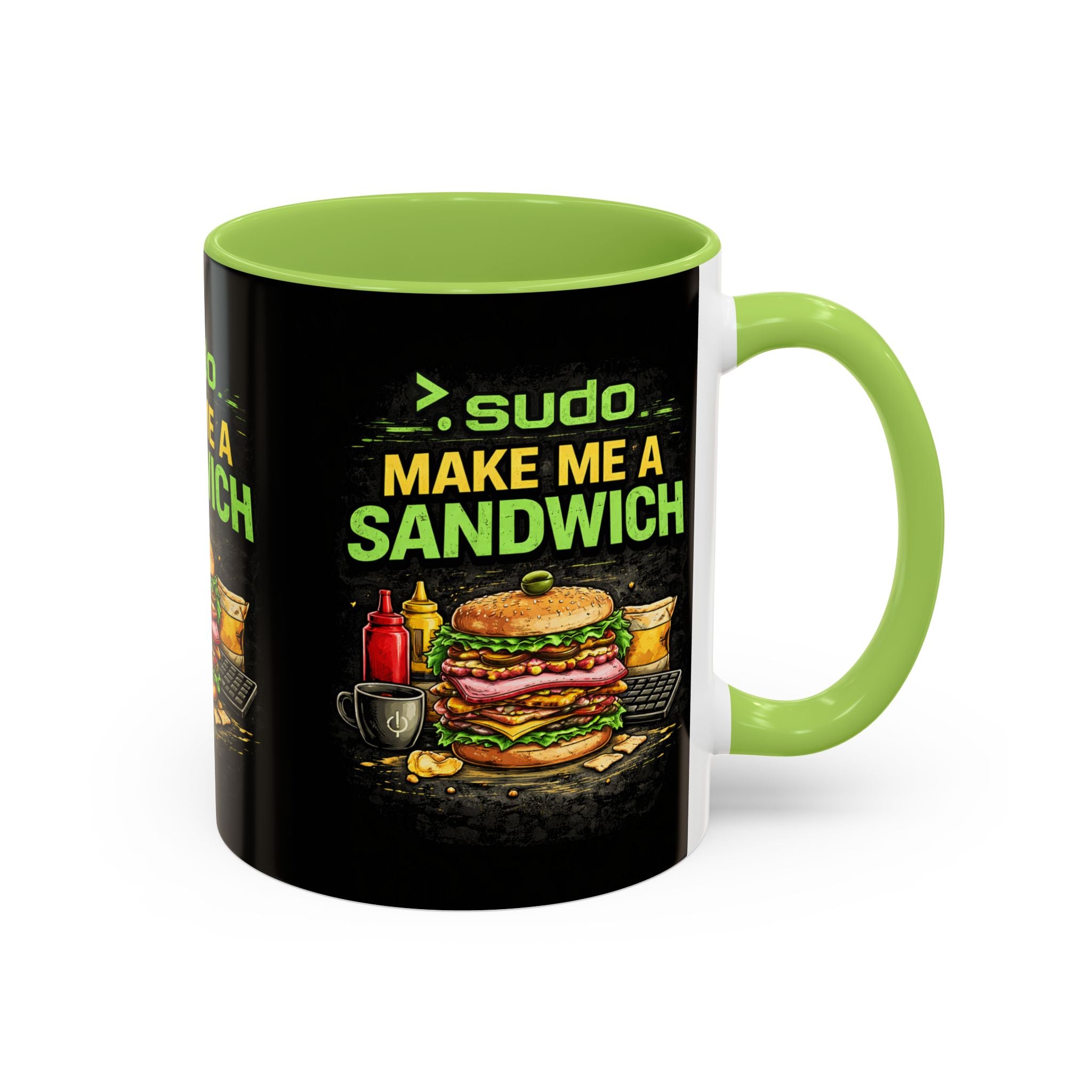 ">. Sudo Make Me a Sandwich" IT Humor Accent Coffee Mug (11, 15oz)