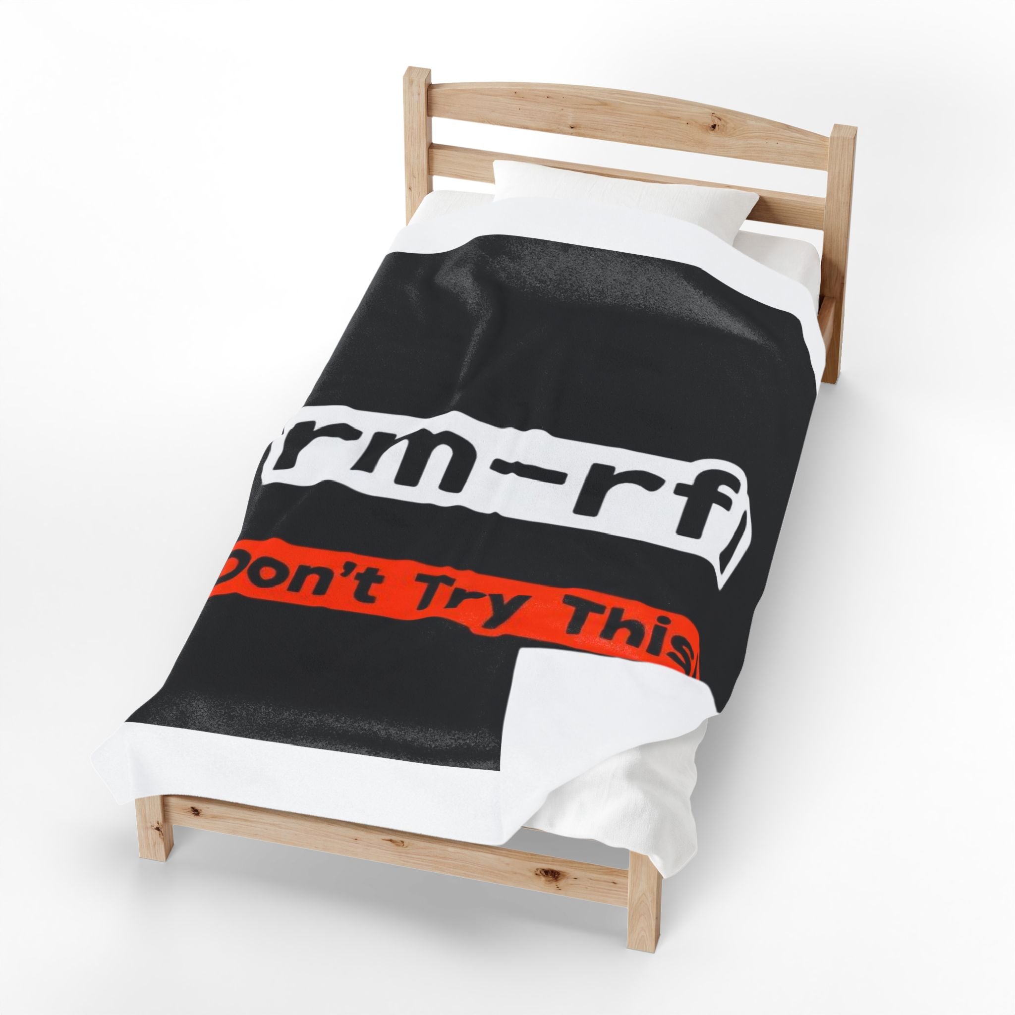 "rm -rf/ (Don't Try This)" Tech Humor Funny IT Velveteen Plush Blanket