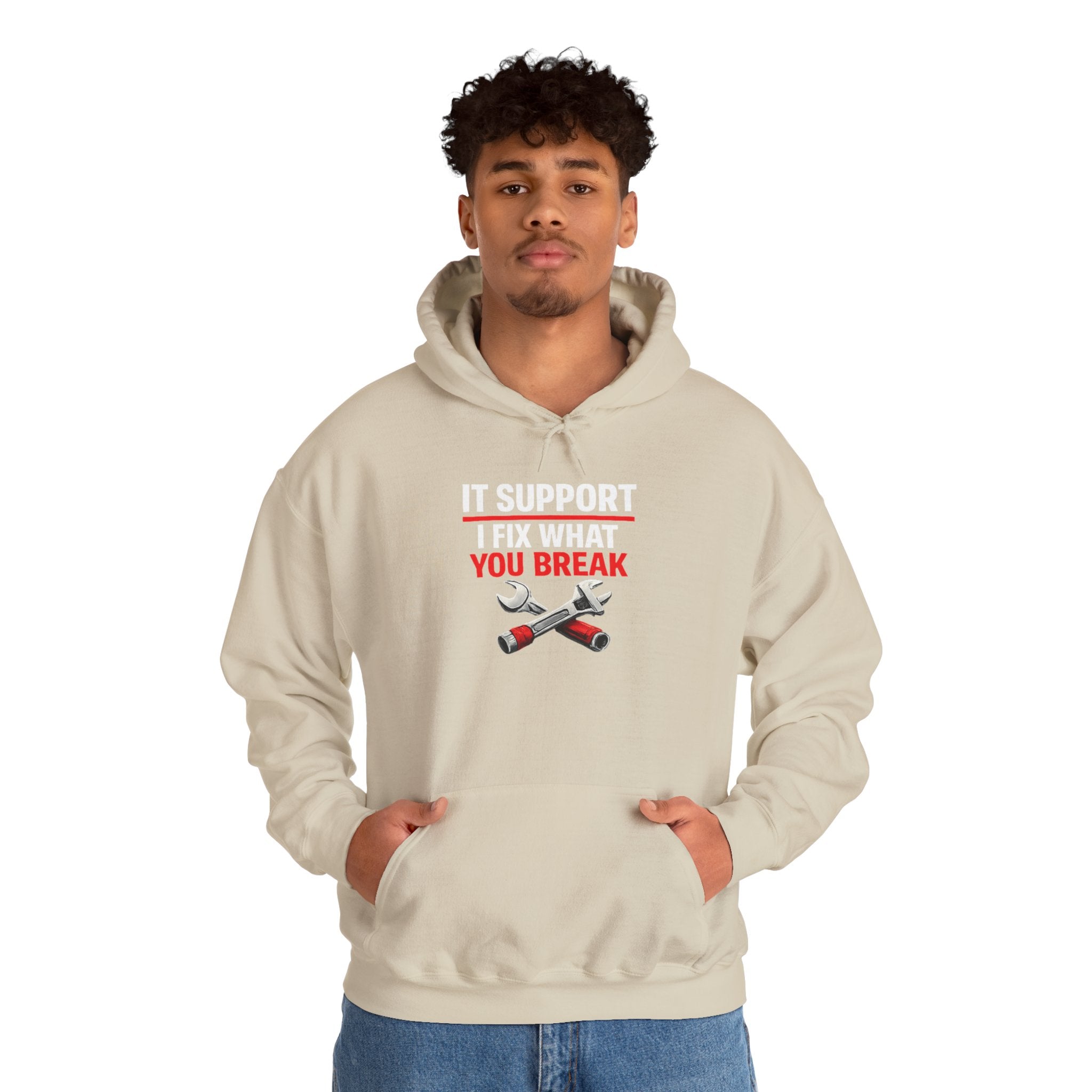 "IT Support: I Fix What You Break" IT Humor Unisex Heavy Blend™ Hoodie