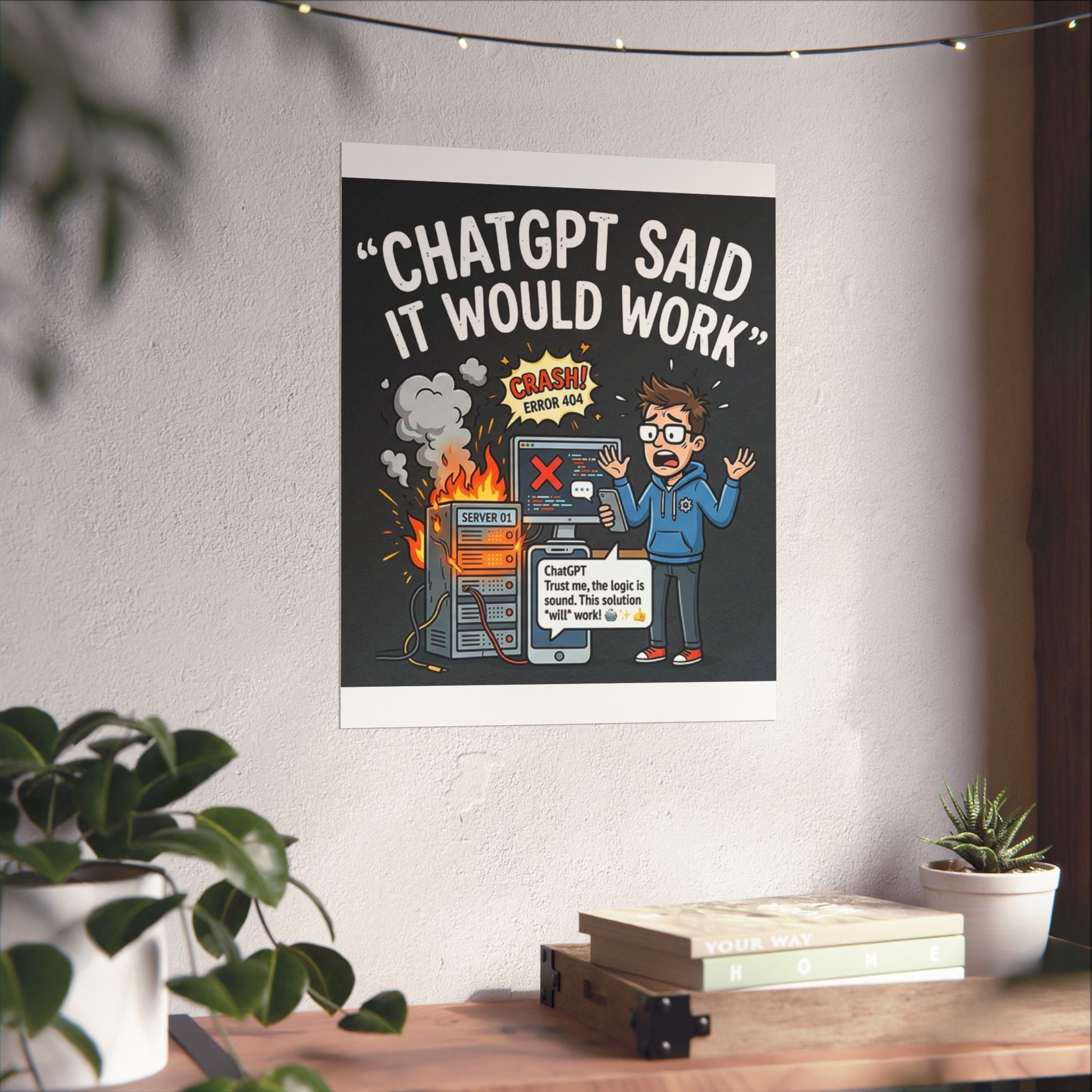 "ChatGPT Said It Would Work" Tech Humor Funny IT Matte Vertical Poster