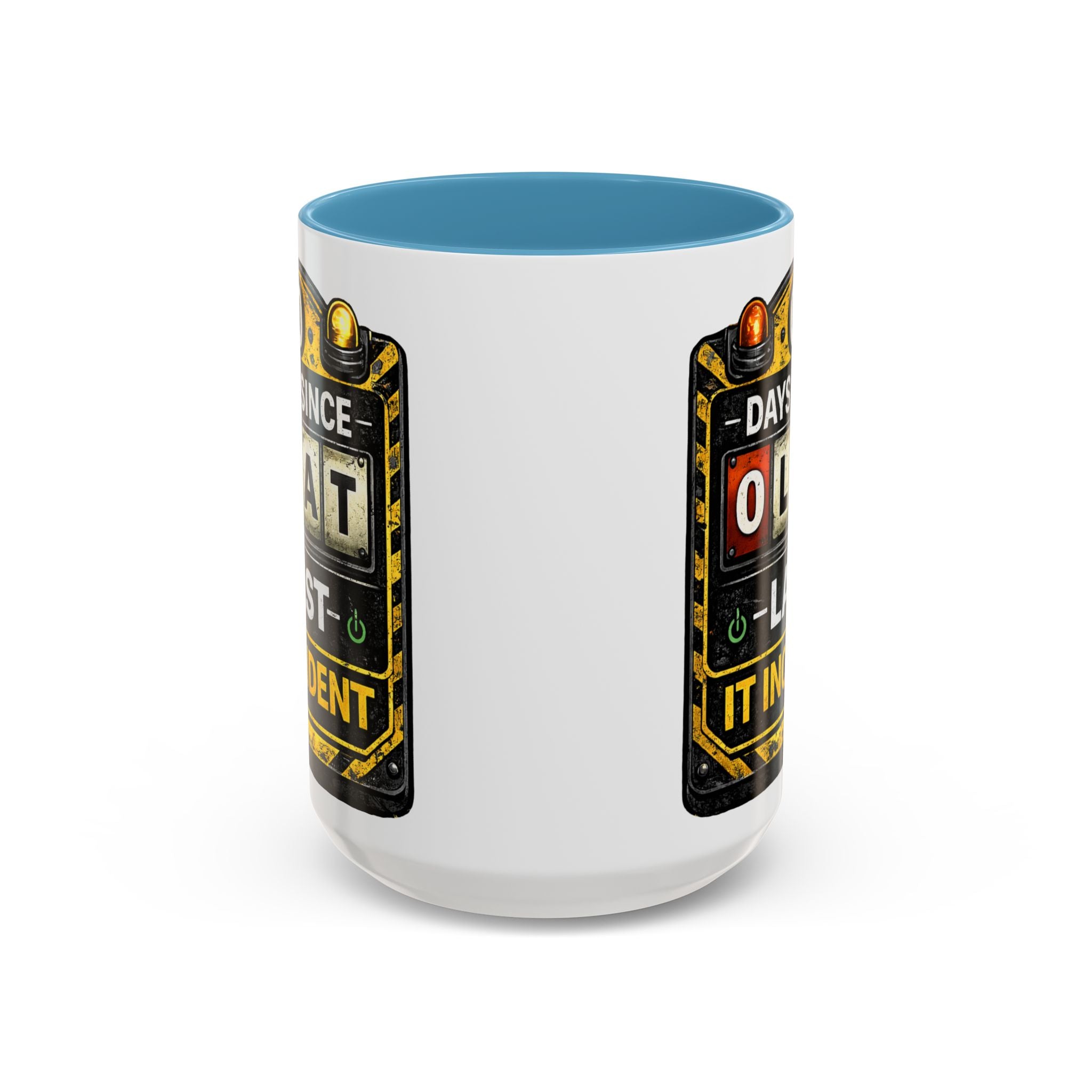 "0 Days Since Last IT Incident" IT Humor Accent Coffee Mug (11, 15oz)