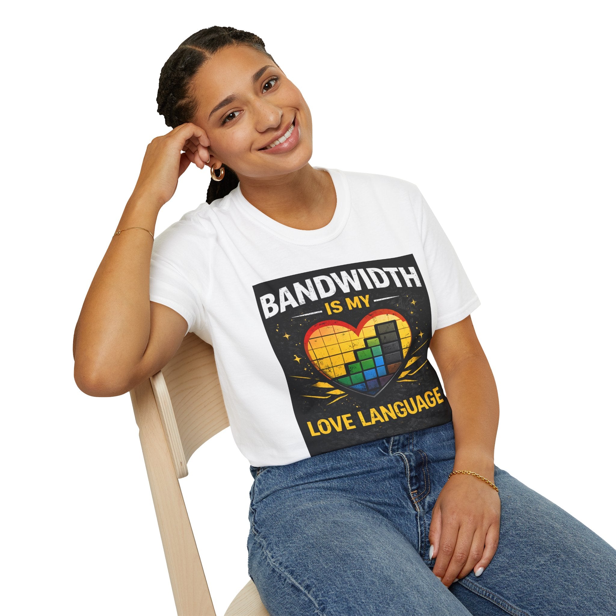 "Bandwidth Is My Love Language" Funny IT Tech Humor T-Shirt