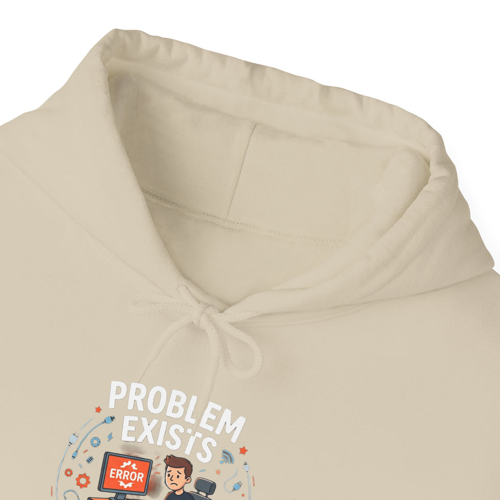 "Problem Exists Between the Chair & Keyboard" Tech Humor Graphic Hoodie