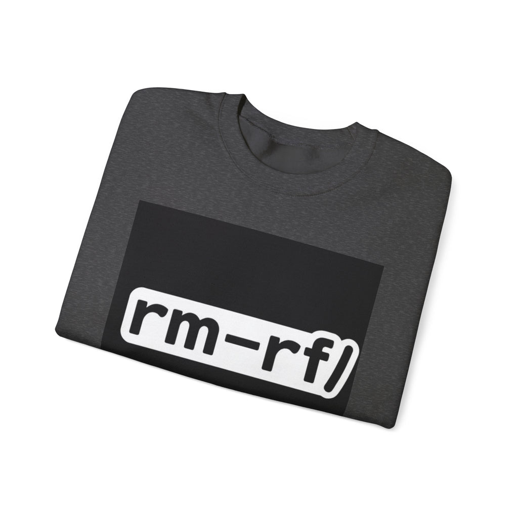 "rm -rf/ (Don't Try This)" — Funny Linux Command Crewneck Sweatshirt