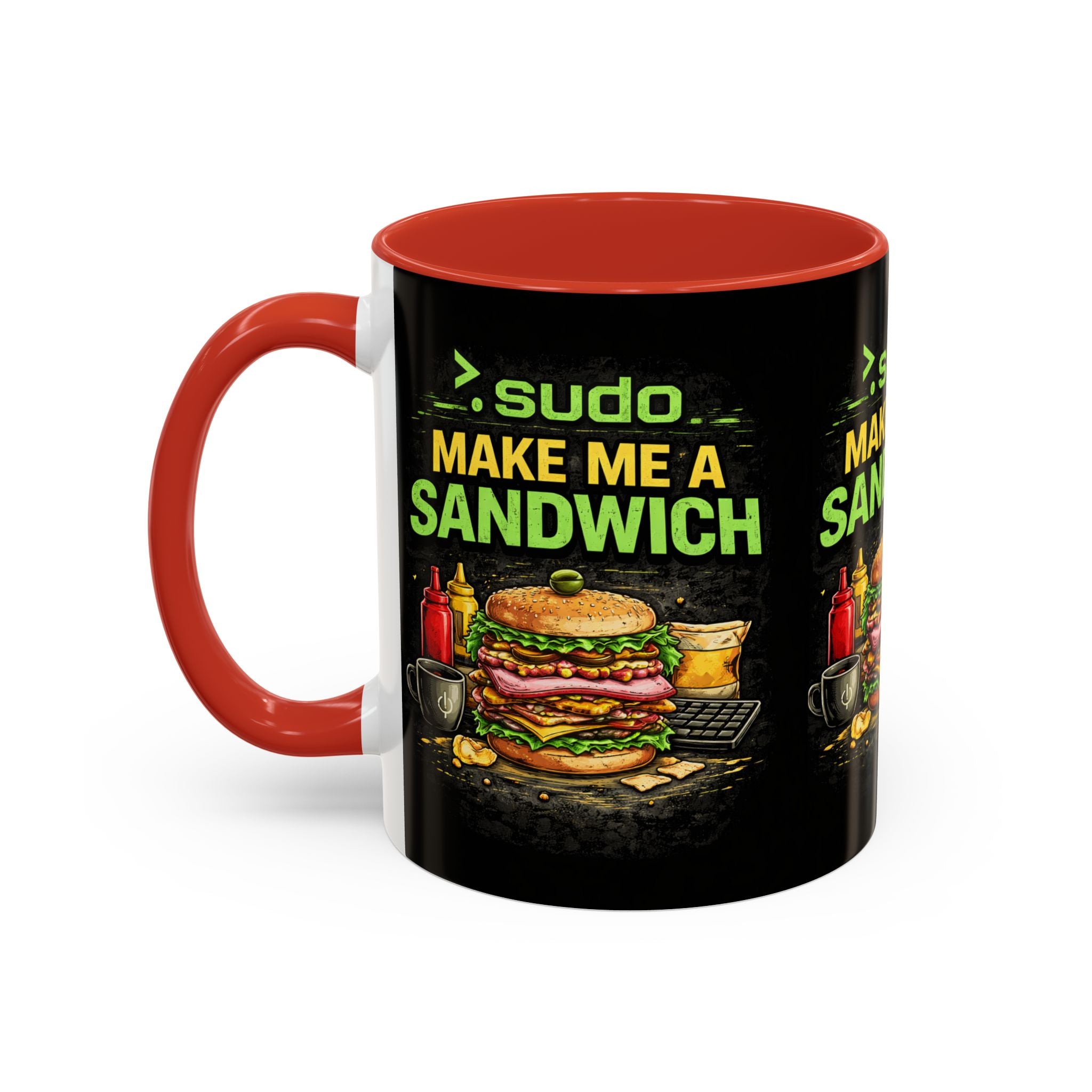 ">. Sudo Make Me a Sandwich" IT Humor Accent Coffee Mug (11, 15oz)