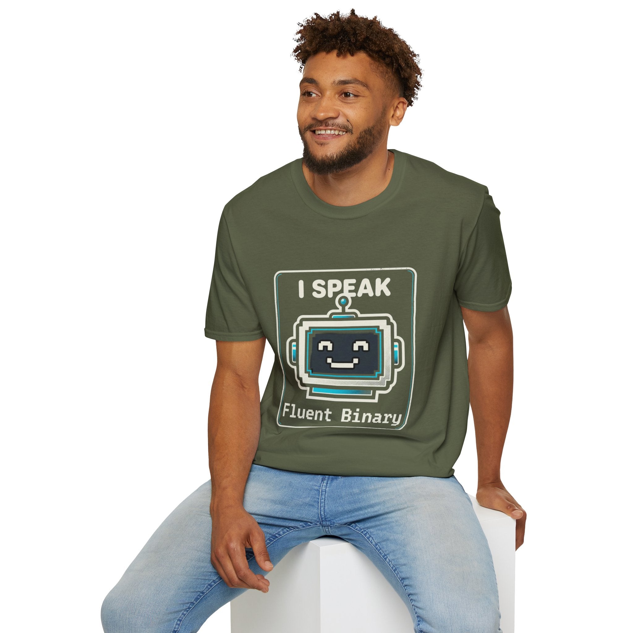 "I Speak Fluent Binary" Funny IT Programmer Tech Humor Graphic Tee