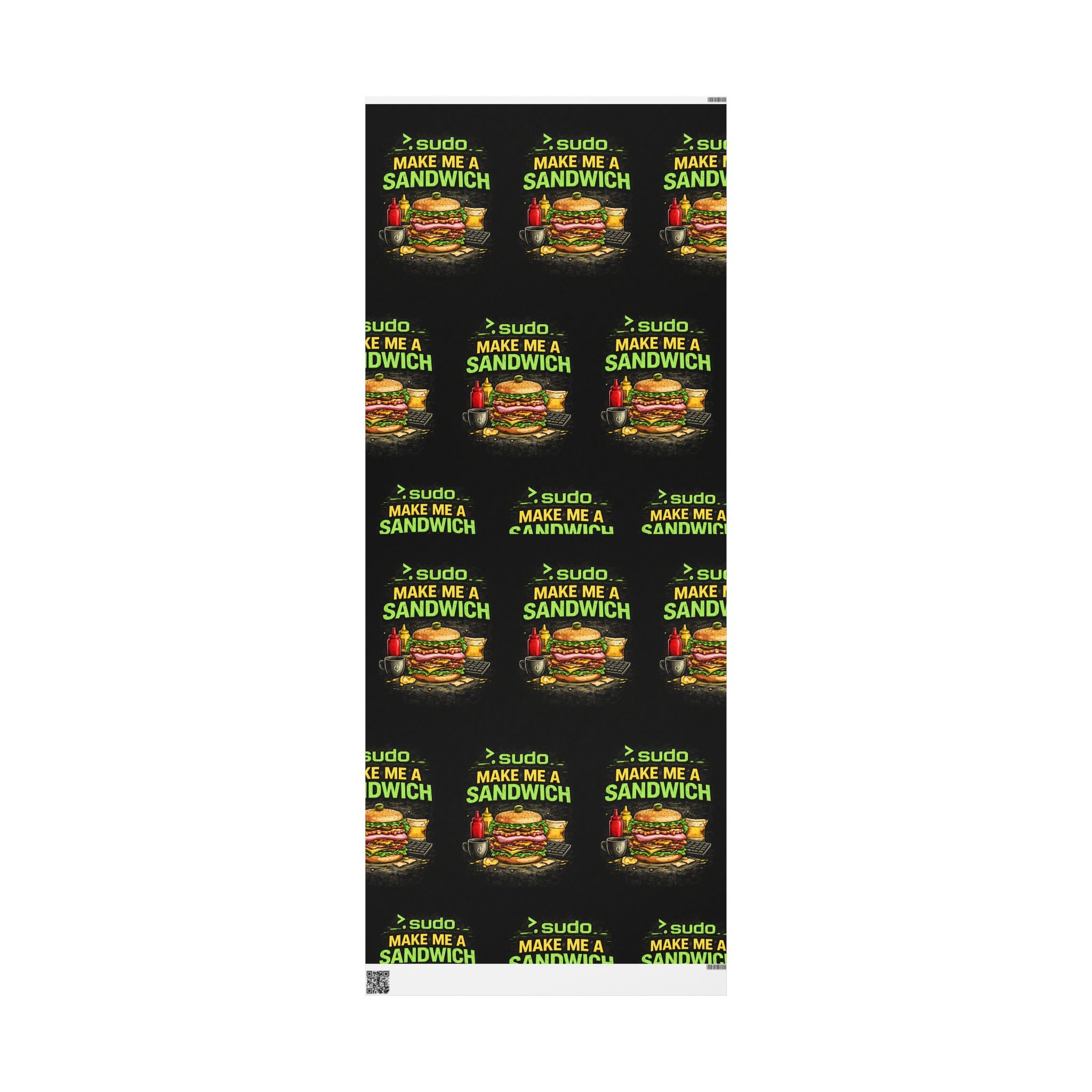 ">.Sudo Make Me ASandwich" Funny IT Wrapping Paper – Funny Tech Gift Wrap