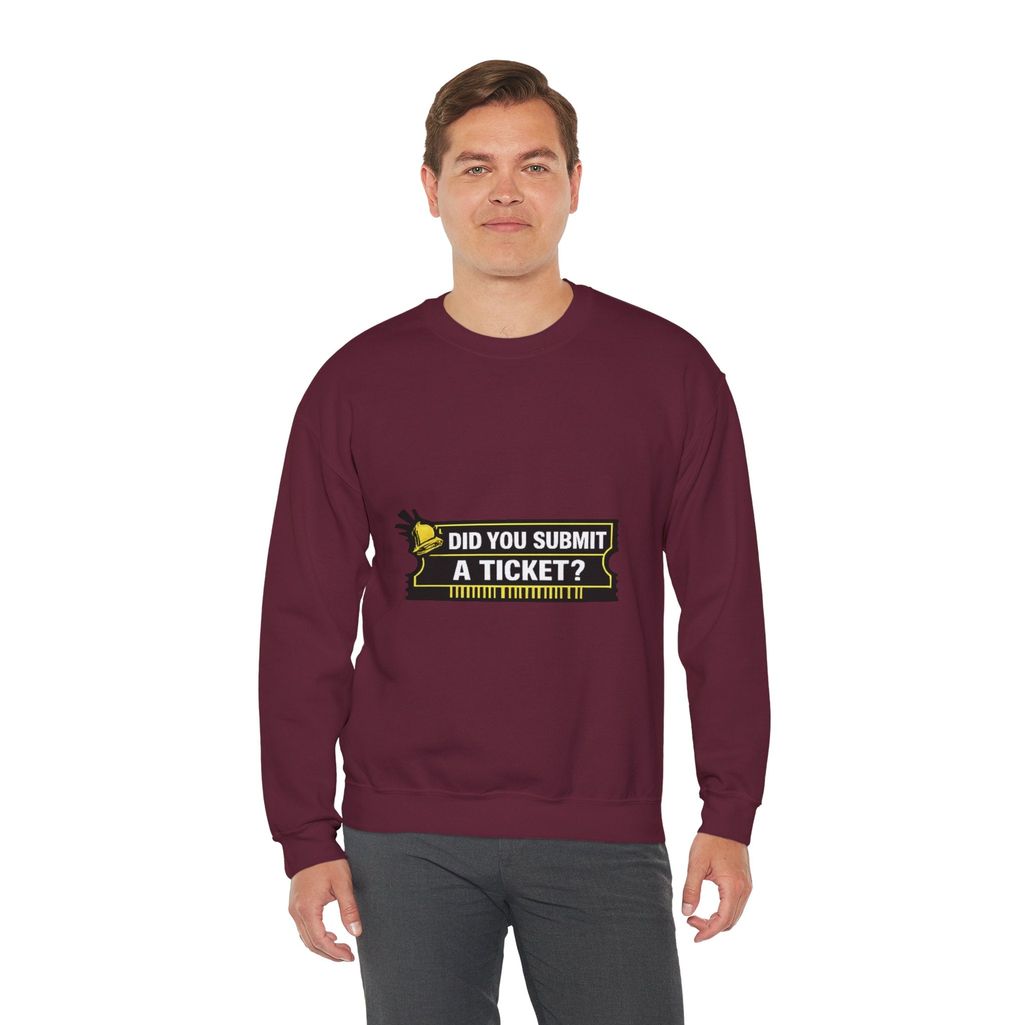 "Did You Submit a Ticket?" IT Support Humor Crewneck Sweatshirt