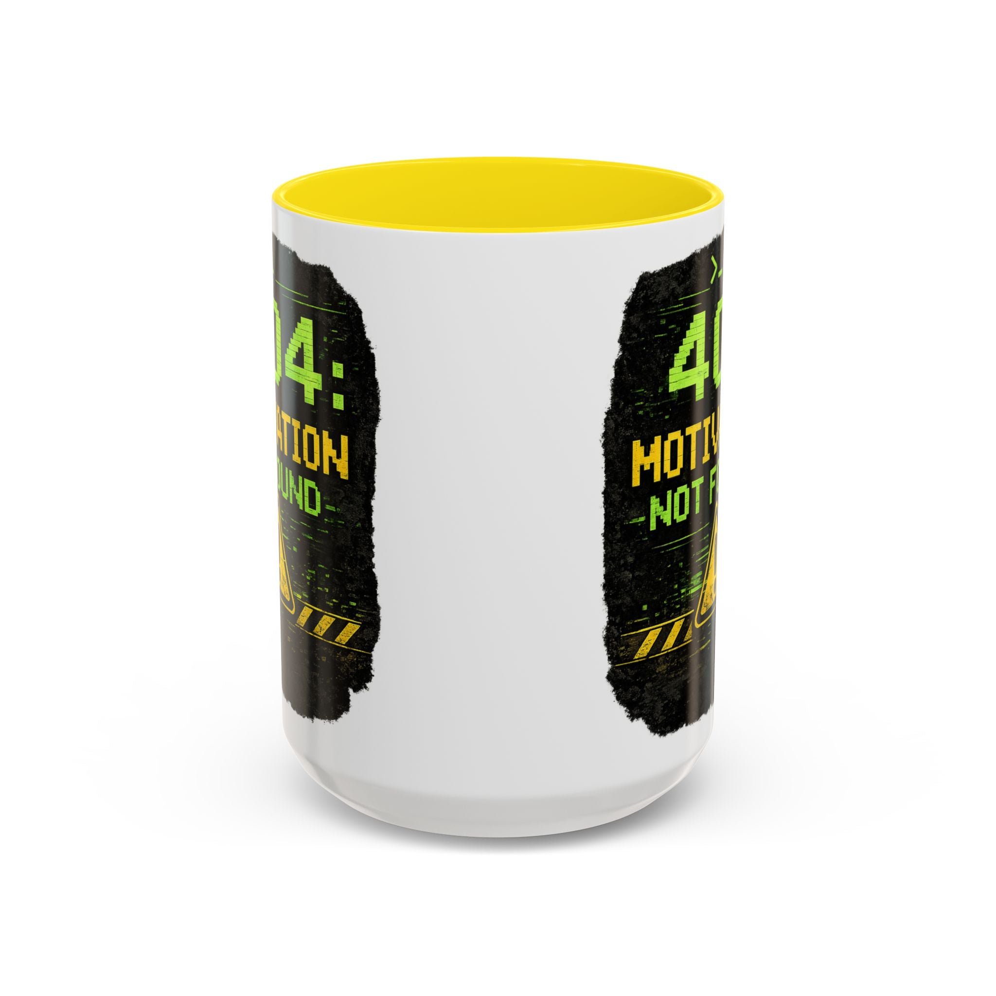 "Error 404 Motivation Not Found" IT Humor Accent Coffee Mug (11, 15oz)