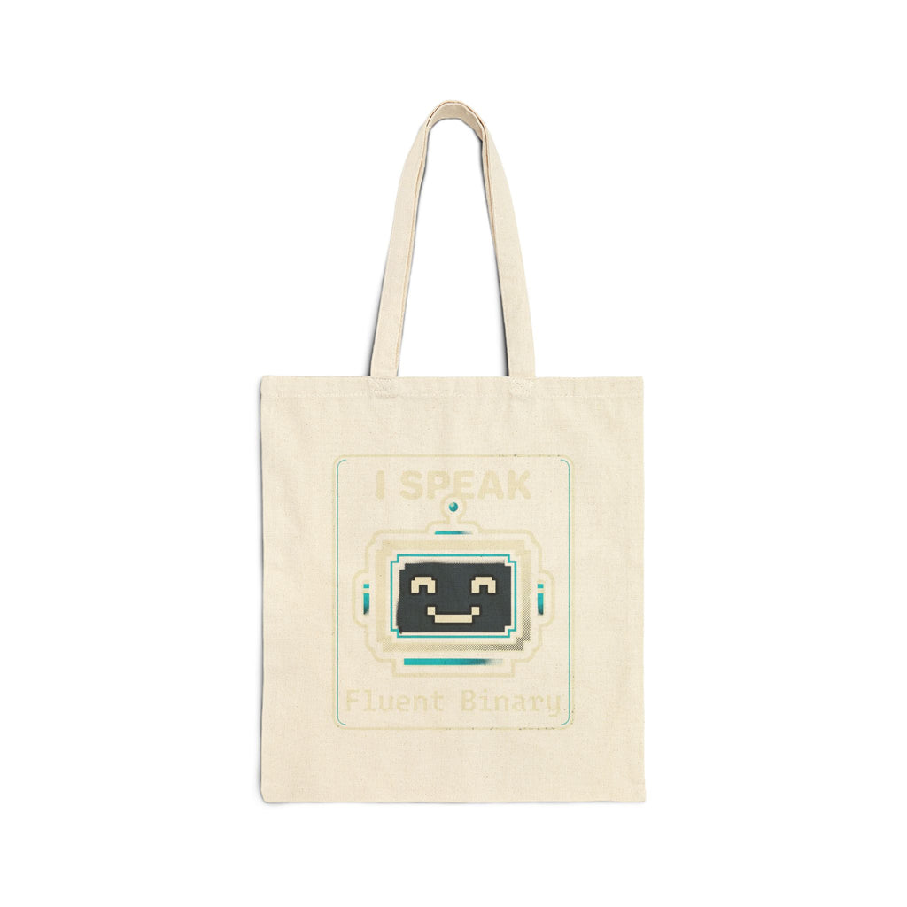 "I Speak Fluent Binary" Geek Humor Funny IT Cotton Canvas Tote Bag