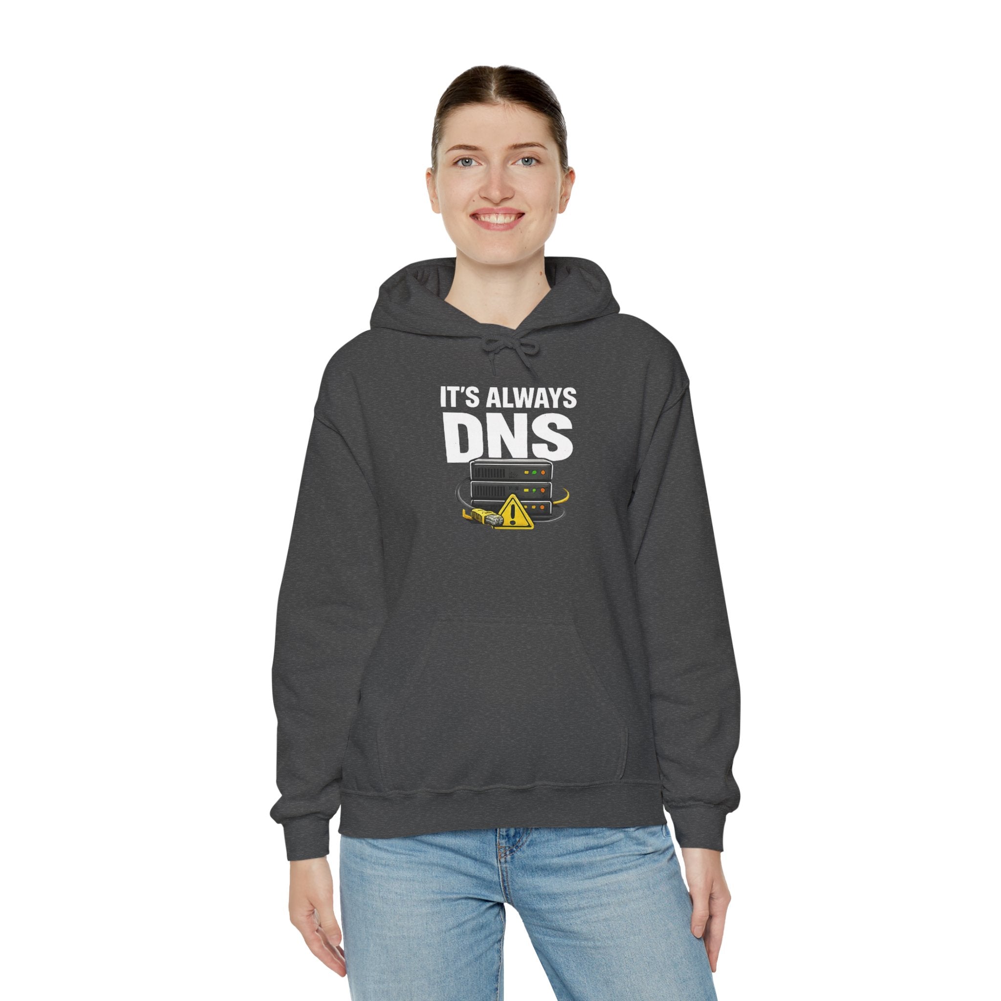 "It's Always DNS" Tech Humor Unisex Heavy Blend™ Hoodie