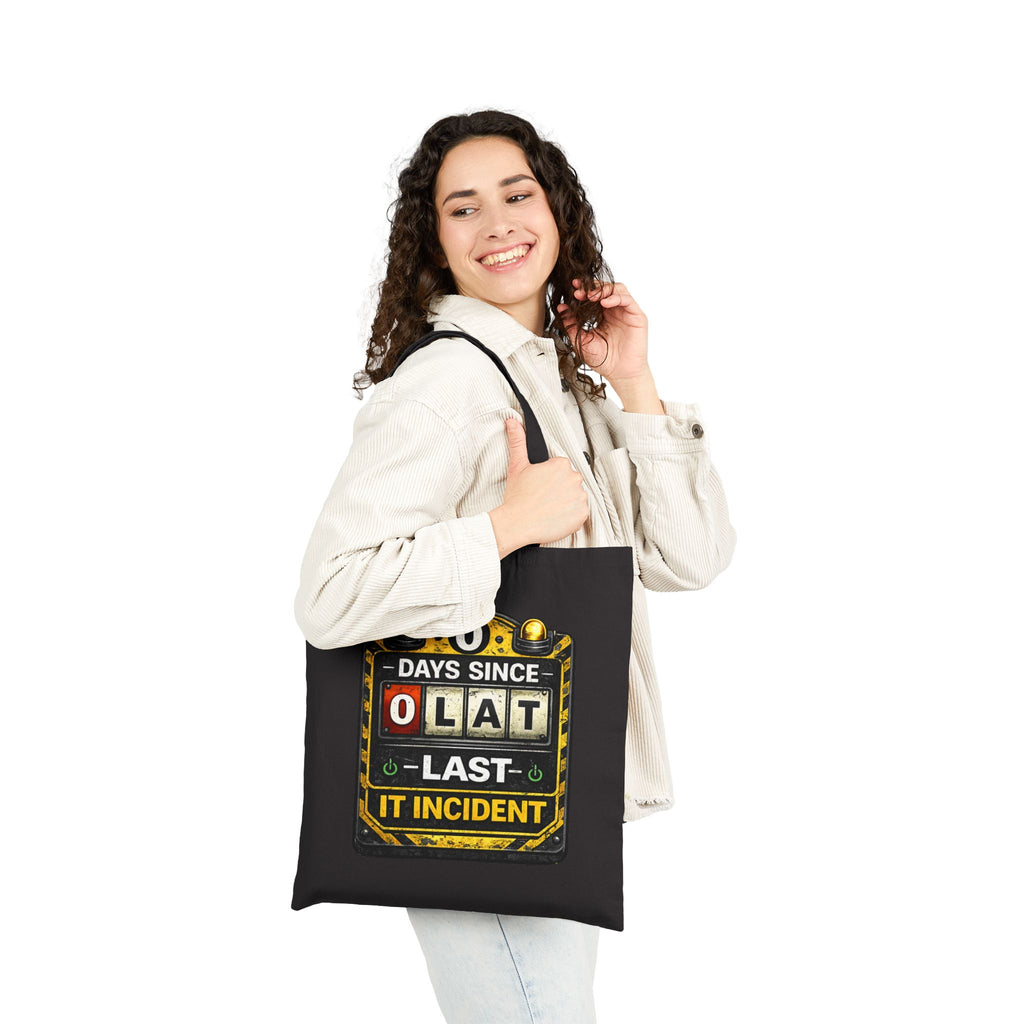 "0 Days Since Last IT Incident" Funny IT Tech Humor Cotton Canvas Tote Bag