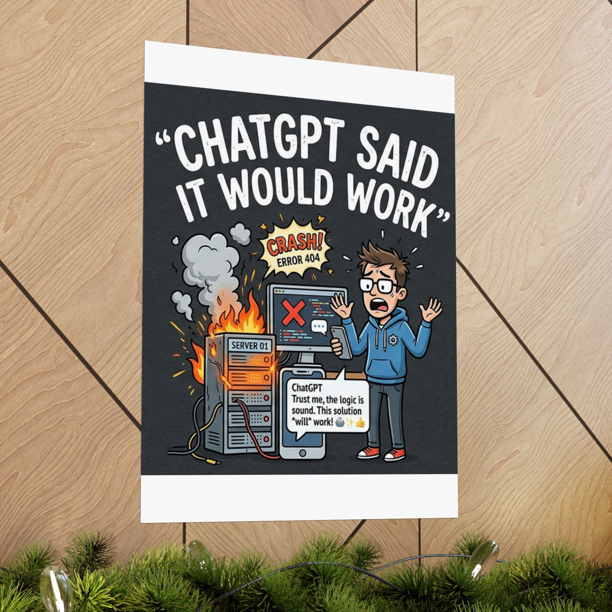 "ChatGPT Said It Would Work" Tech Humor Funny IT Matte Vertical Poster