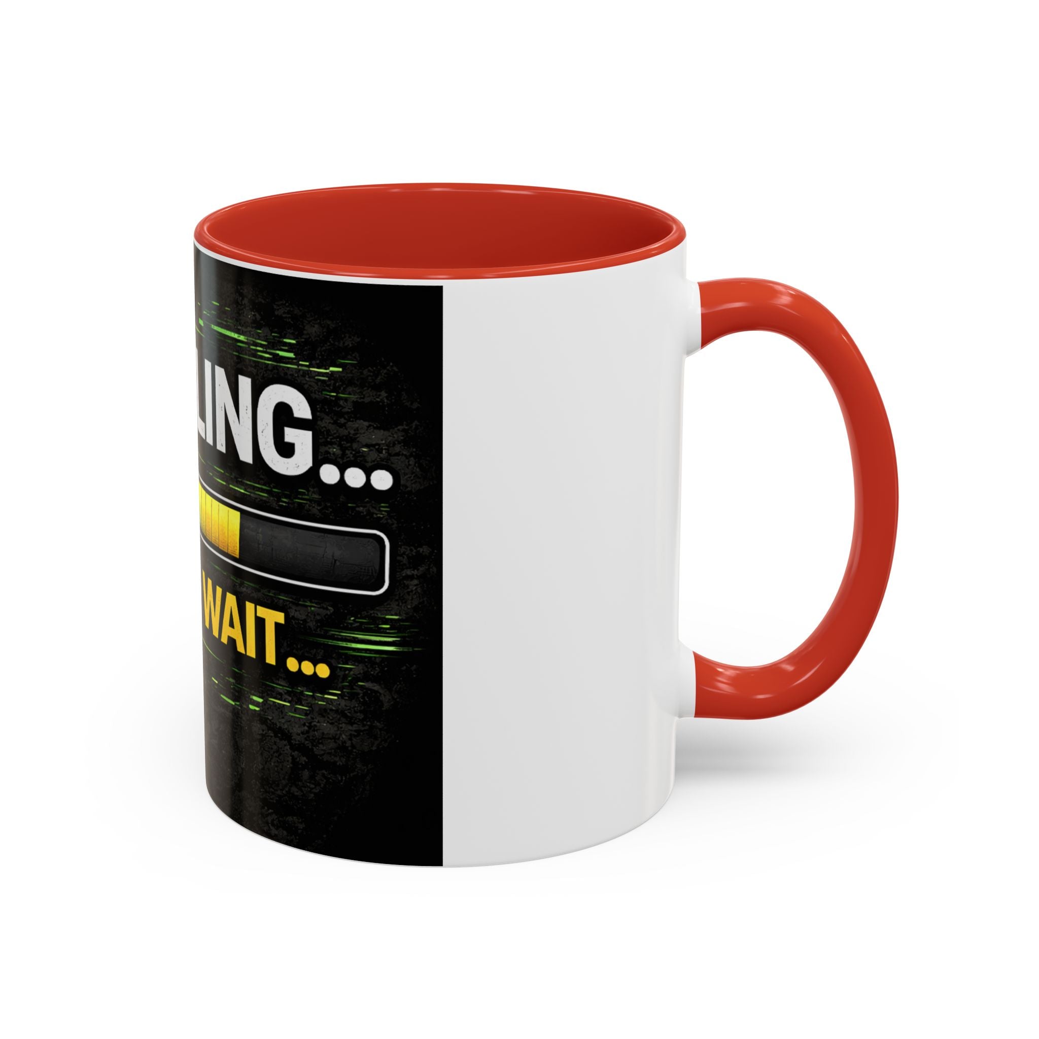 "Compiling, Please Wait" IT Humor Accent Coffee Mug (11, 15oz)