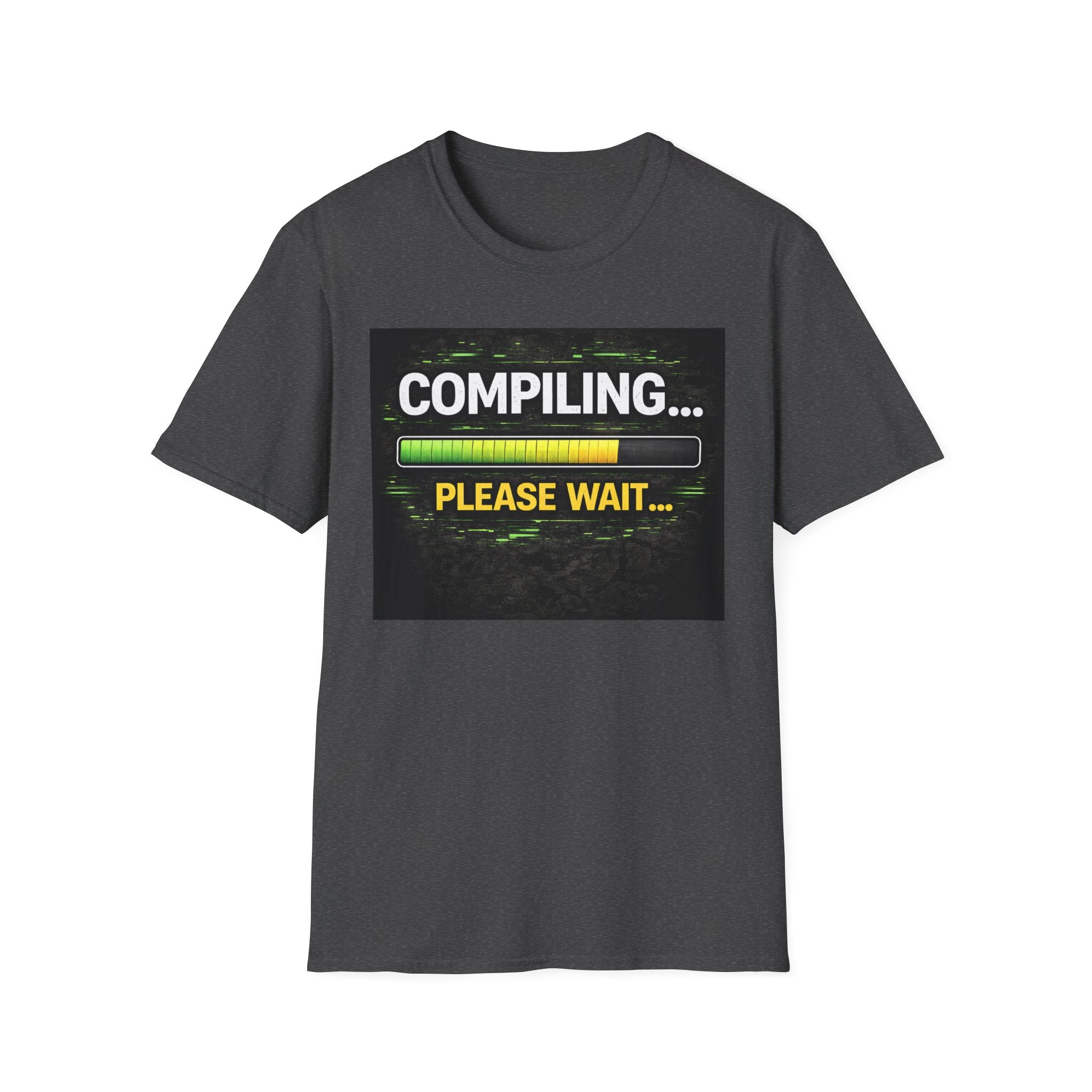 "Compiling... Please Wait" Programmer Loading Graphic Tee Funny IT Tech Humor T-Shirt