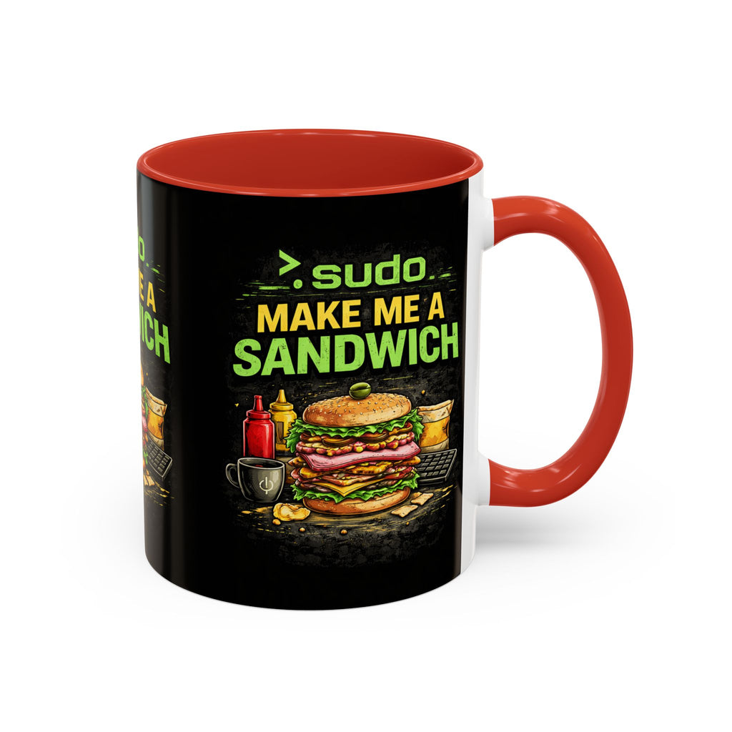 ">. Sudo Make Me a Sandwich" IT Humor Accent Coffee Mug (11, 15oz)