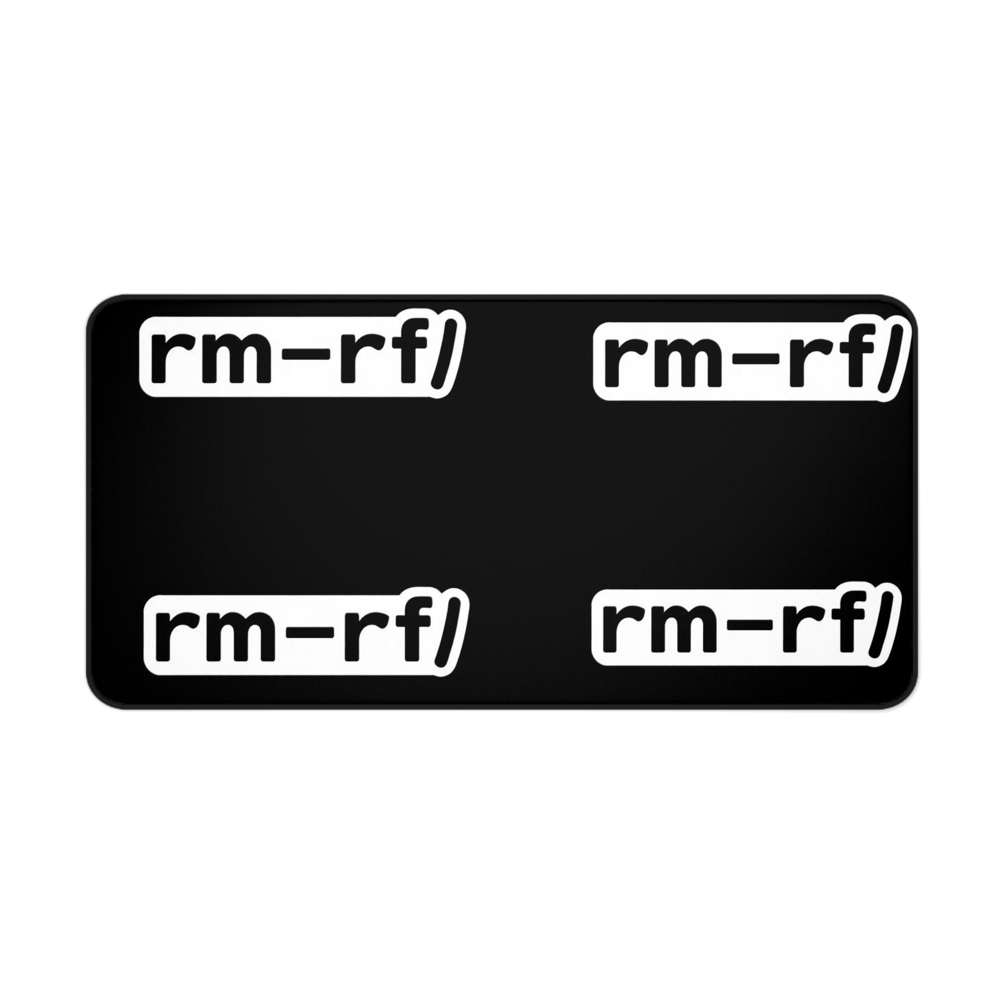 "rm -rf/ (Don't Try This)" Tech Humor Desk Mat — Funny IT Programmer Gaming Mouse Pad