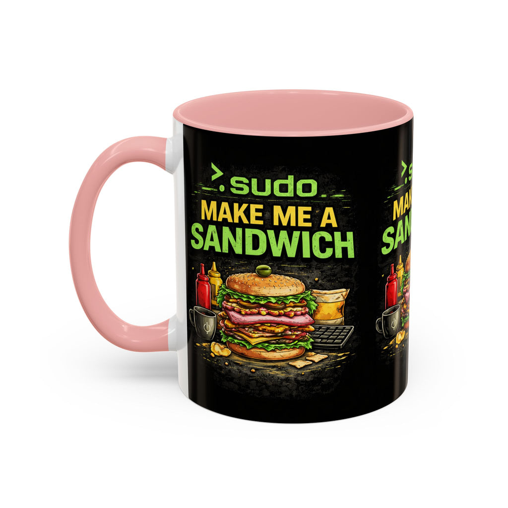 ">. Sudo Make Me a Sandwich" IT Humor Accent Coffee Mug (11, 15oz)
