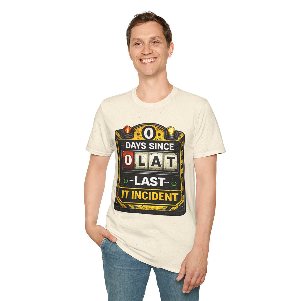 "0 Days Since Last IT Incident" Funny IT Tech Humor T-Shirt