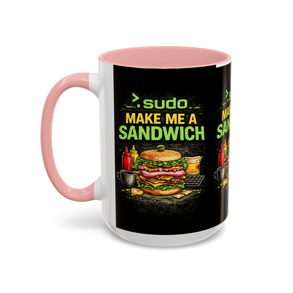 ">. Sudo Make Me a Sandwich" IT Humor Accent Coffee Mug (11, 15oz)
