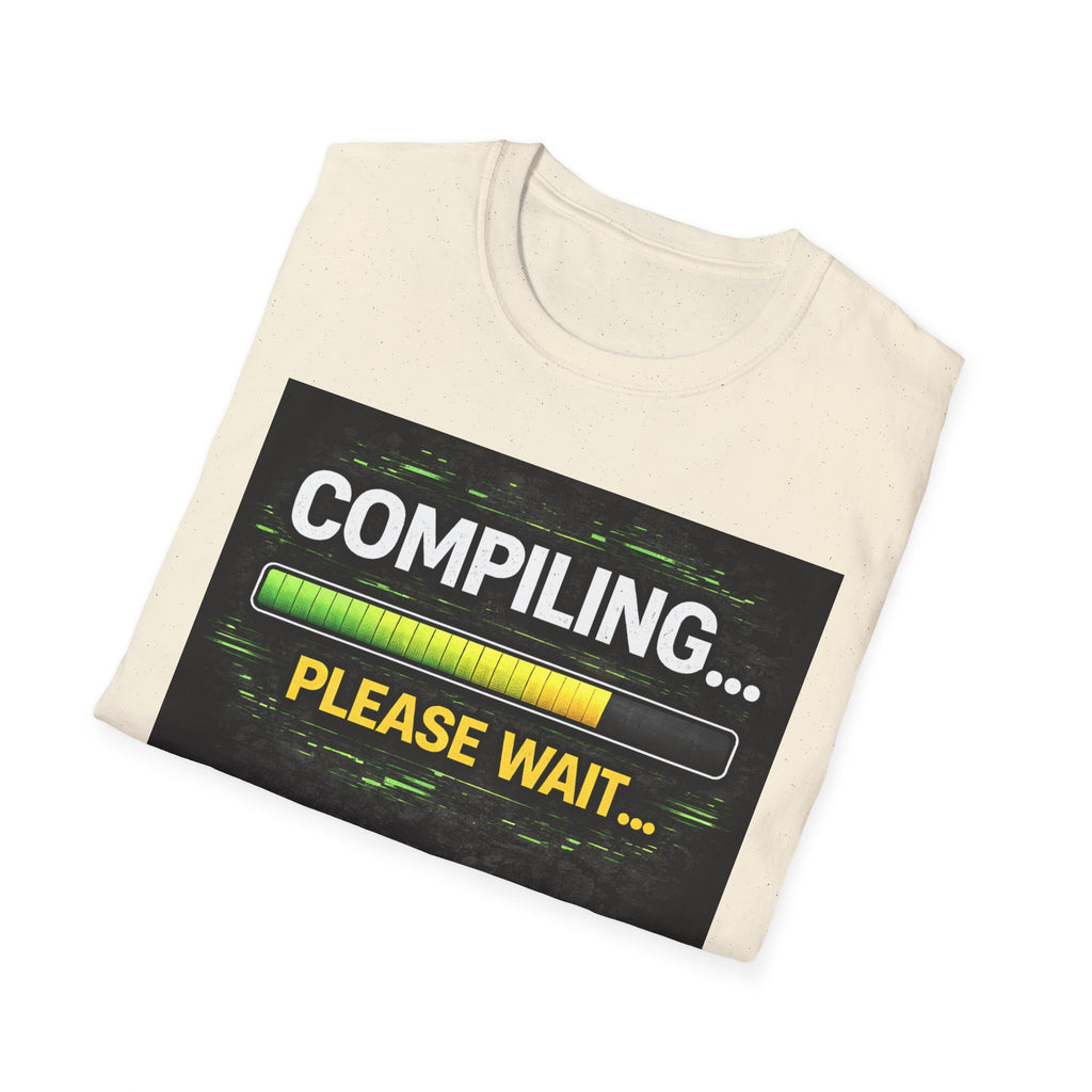 "Compiling... Please Wait" Programmer Loading Graphic Tee Funny IT Tech Humor T-Shirt