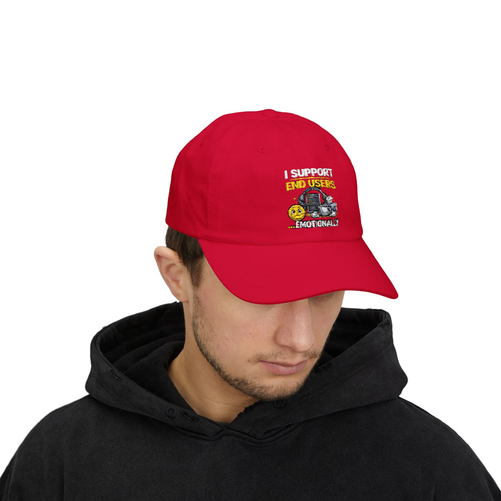 "I Support End Users...Emotionally" Tech Humor Funny IT Baseball Hat/Cap