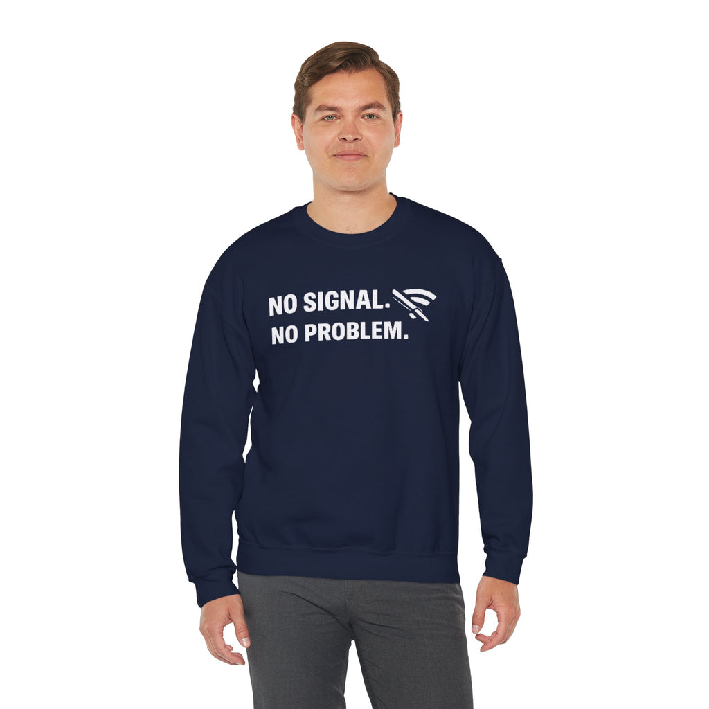 "No Signal, No Problem" Unisex Heavy Blend™ Tech Humor Crewneck Sweatshirt