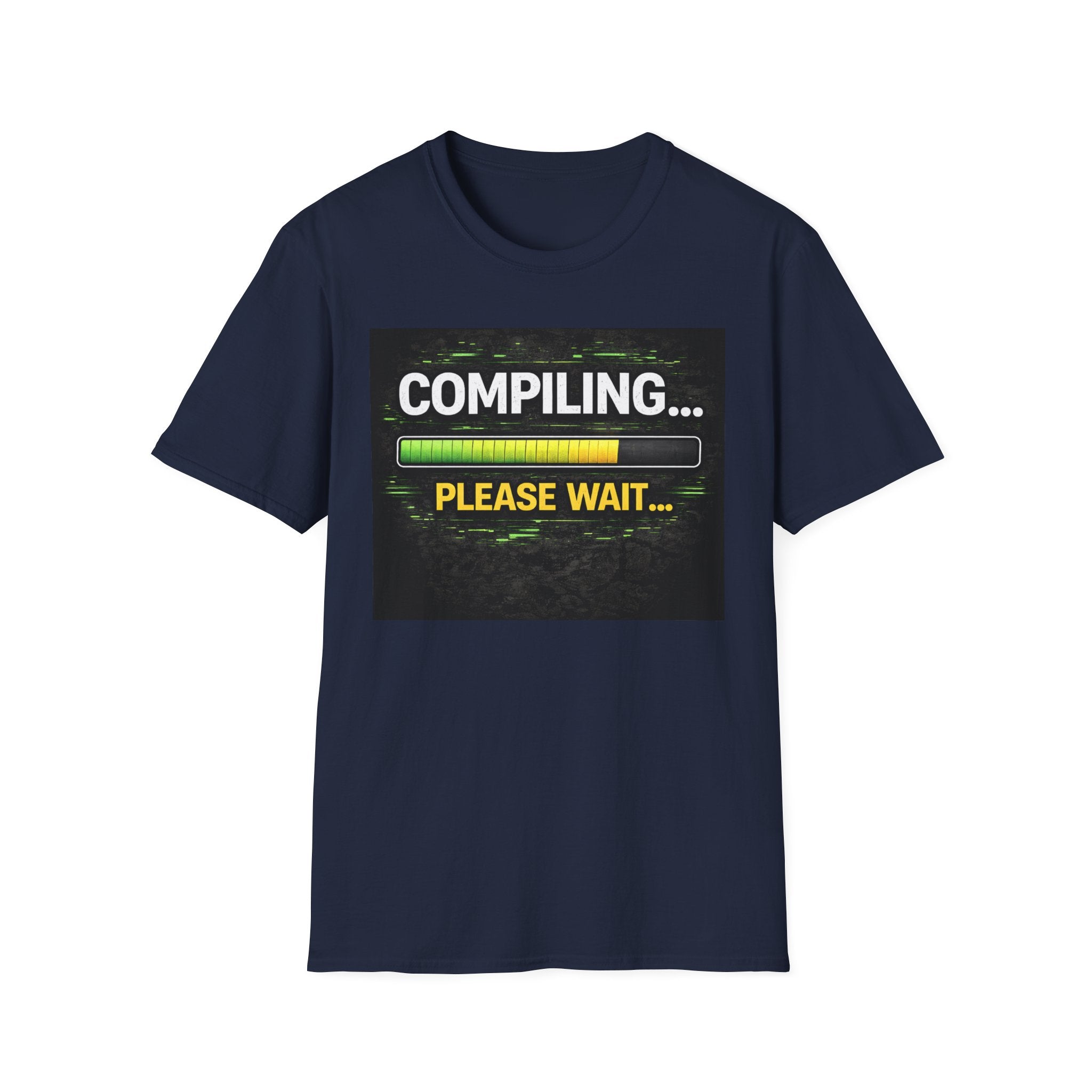 "Compiling... Please Wait" Programmer Loading Graphic Tee Funny IT Tech Humor T-Shirt