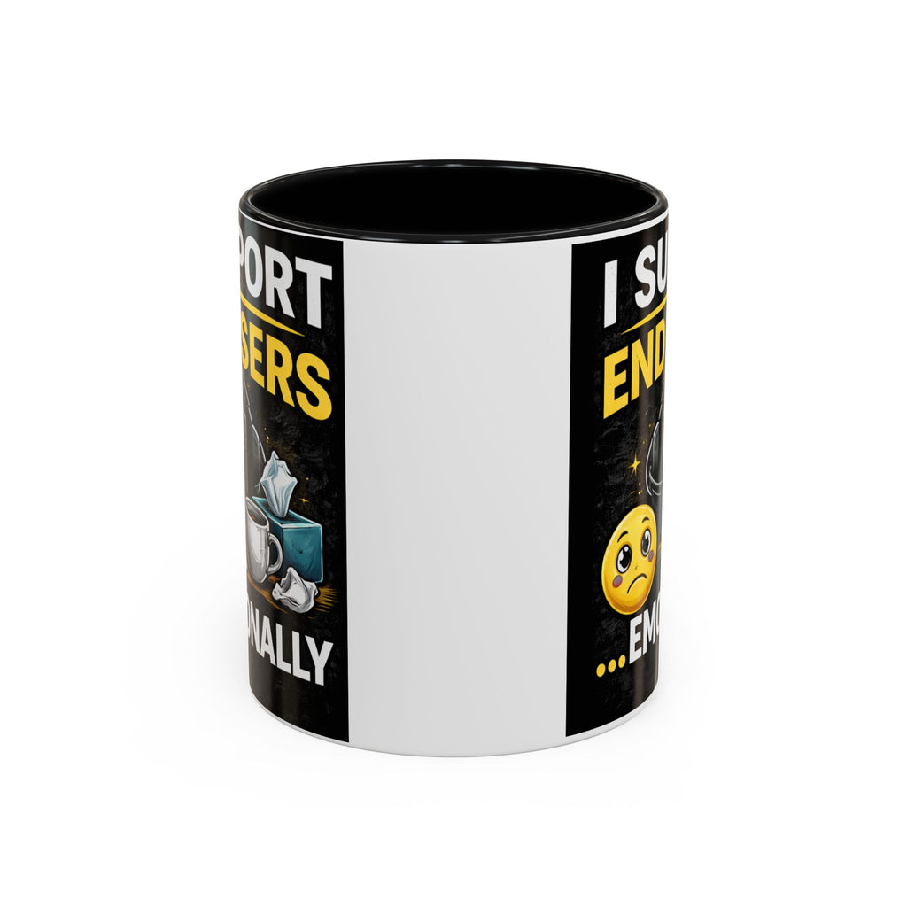 "I Support End Users, Emotionally" IT Humor Accent Coffee Mug (11, 15oz)