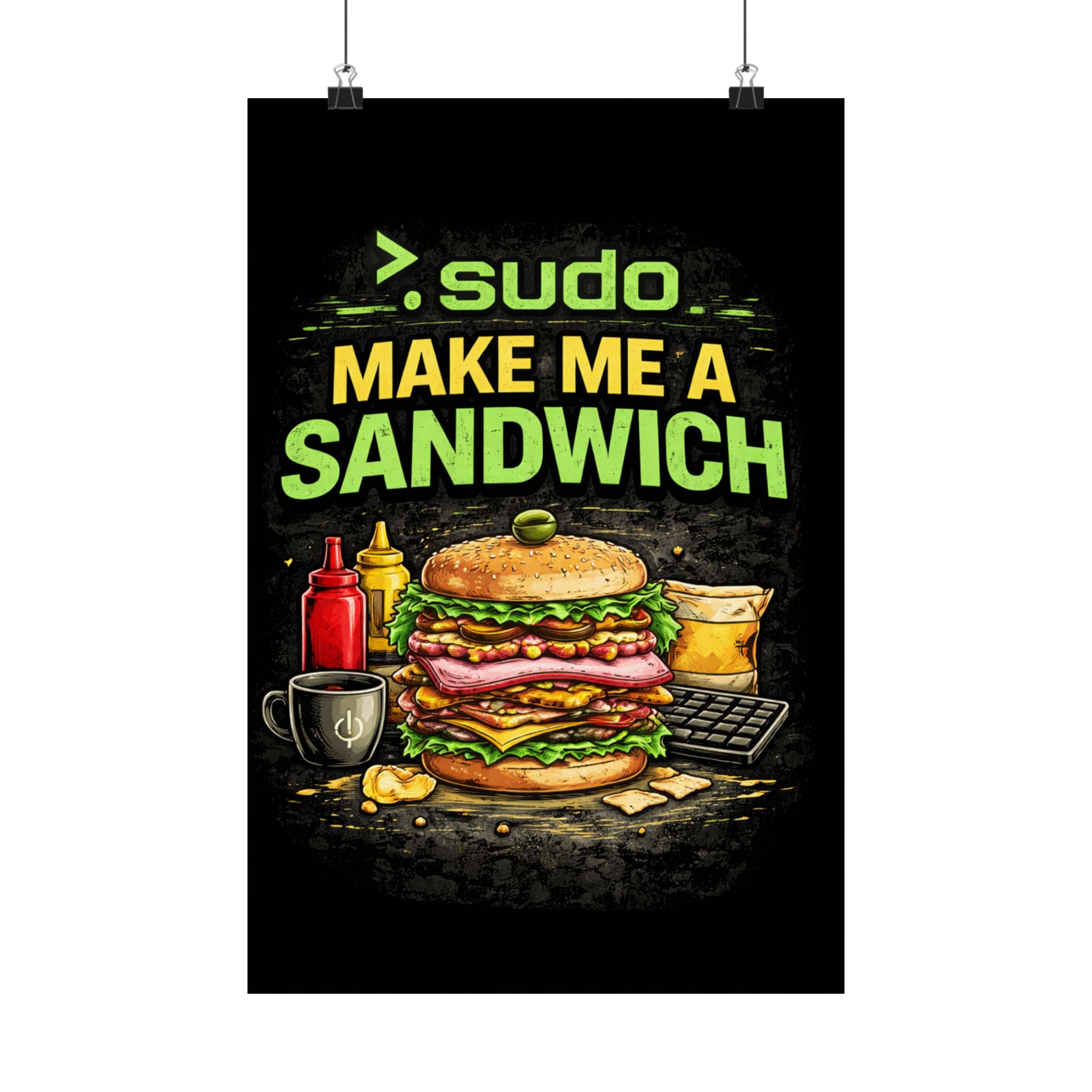 ">.Sudo Make Me A Sandwich" Geek Tech Humor Funny IT Matte Vertical Posters