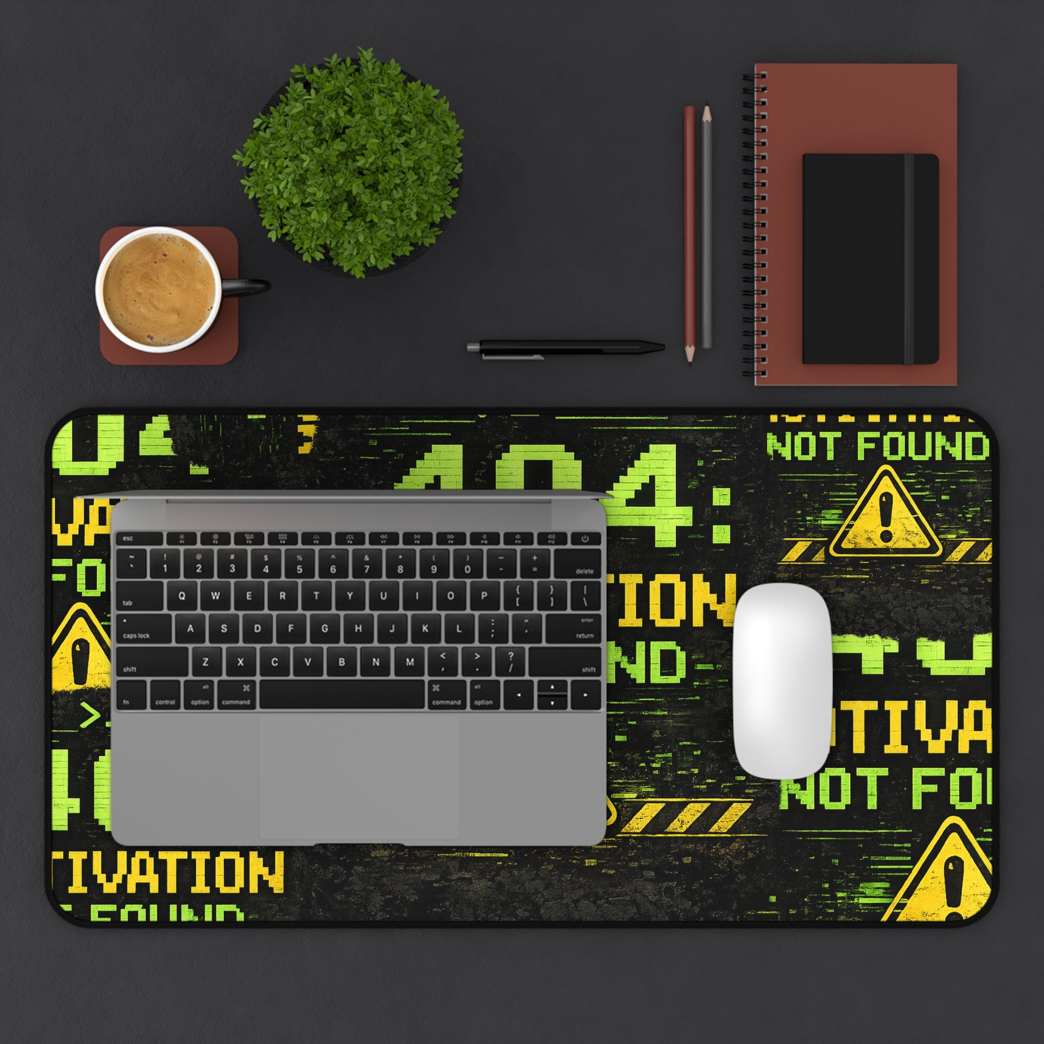 "404 Motivation Not Found" Funny IT Mouse Pad Gamer/Programmer Tech Humor Desk Mat