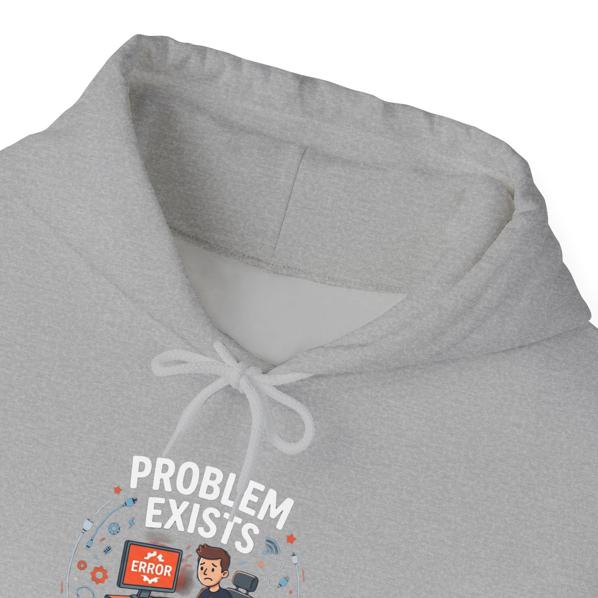 "Problem Exists Between the Chair & Keyboard" Tech Humor Graphic Hoodie