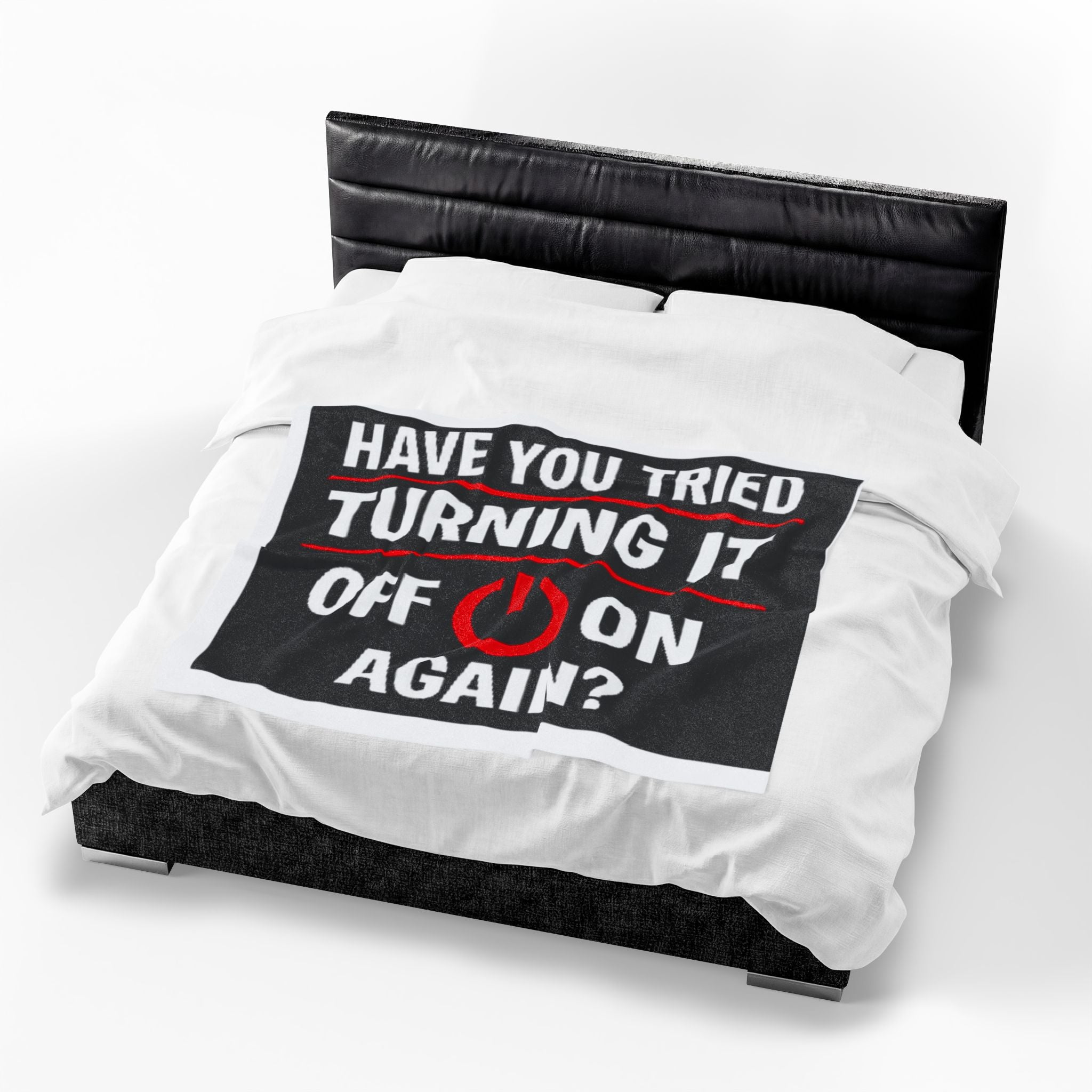 "Have You Tried Turning It Off & On Again?" Tech Humor Funny IT Velveteen Plush Blanket
