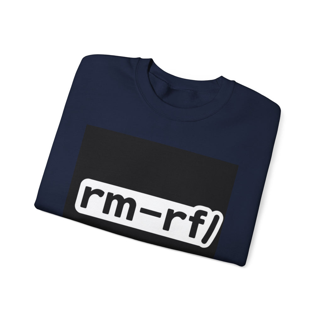 "rm -rf/ (Don't Try This)" — Funny Linux Command Crewneck Sweatshirt