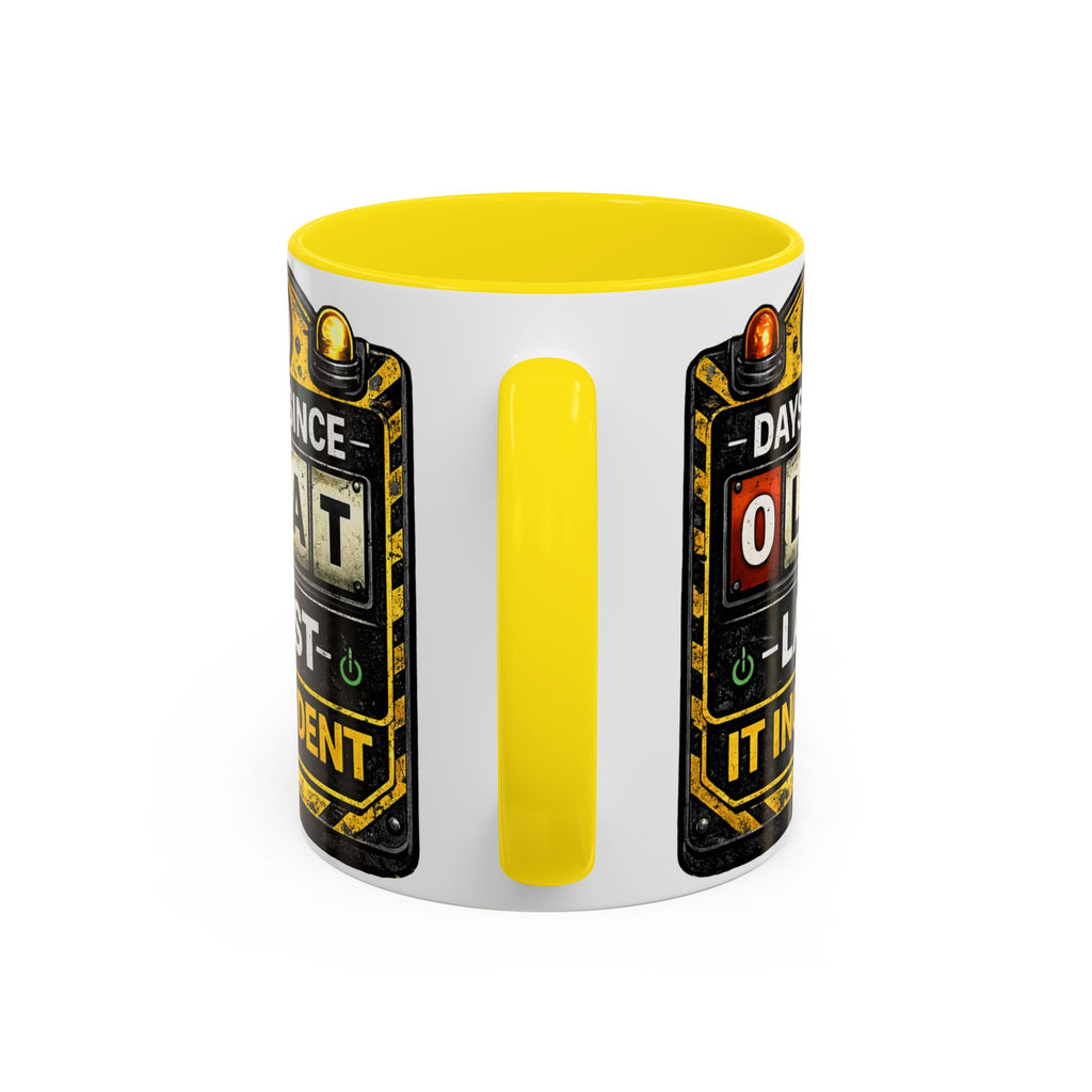 "0 Days Since Last IT Incident" IT Humor Accent Coffee Mug (11, 15oz)