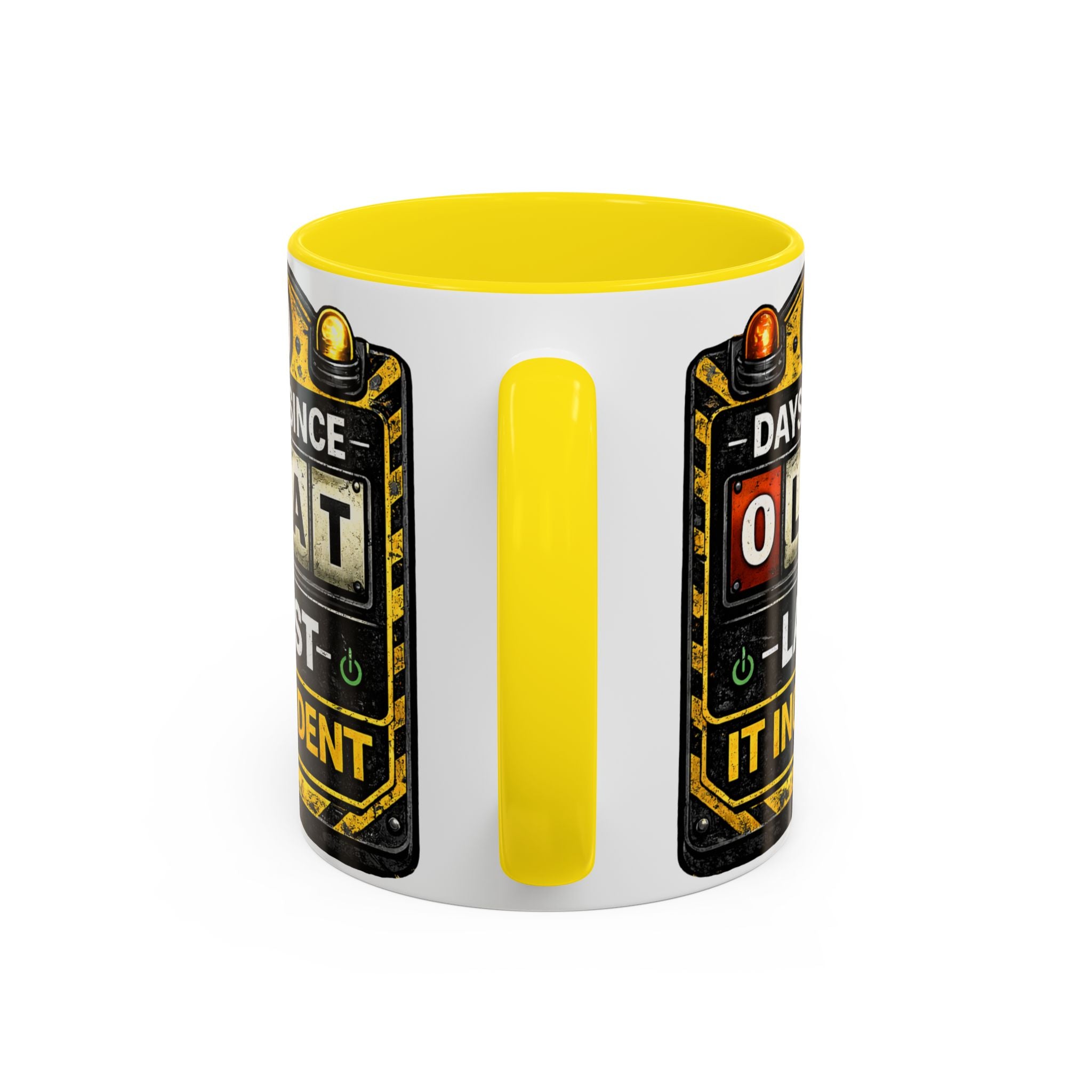 "0 Days Since Last IT Incident" IT Humor Accent Coffee Mug (11, 15oz)