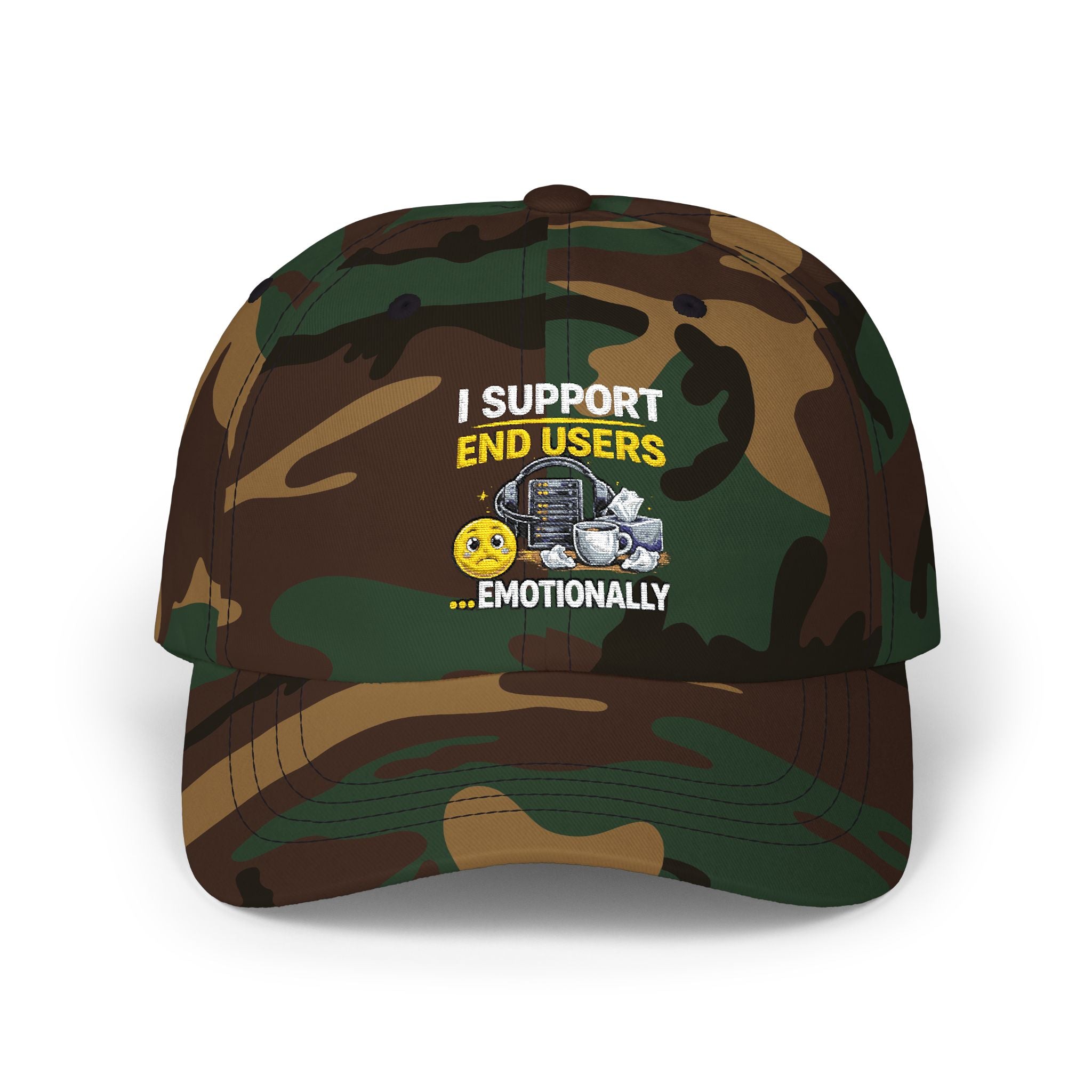 "I Support End Users...Emotionally" Tech Humor Funny IT Baseball Hat/Cap