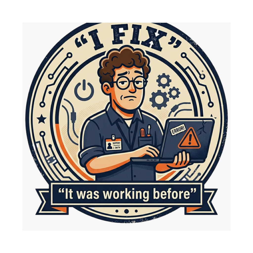 "I Fix: It Worked Before" Tech Humor Funny IT Matte Vertical Posters