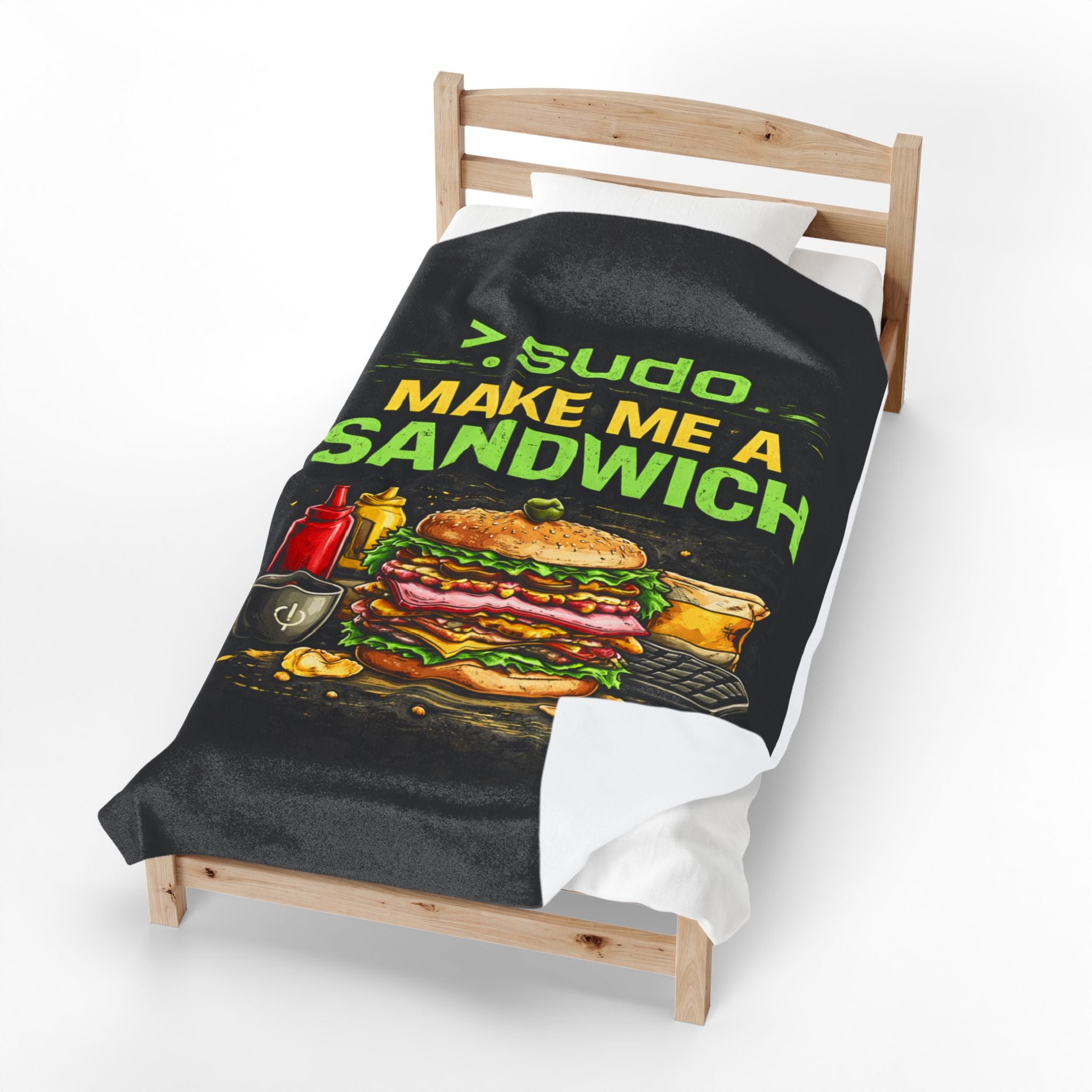 ">. Sudo Make Me a Sandwich" IT Humor Funny IT Velveteen Plush Blanket