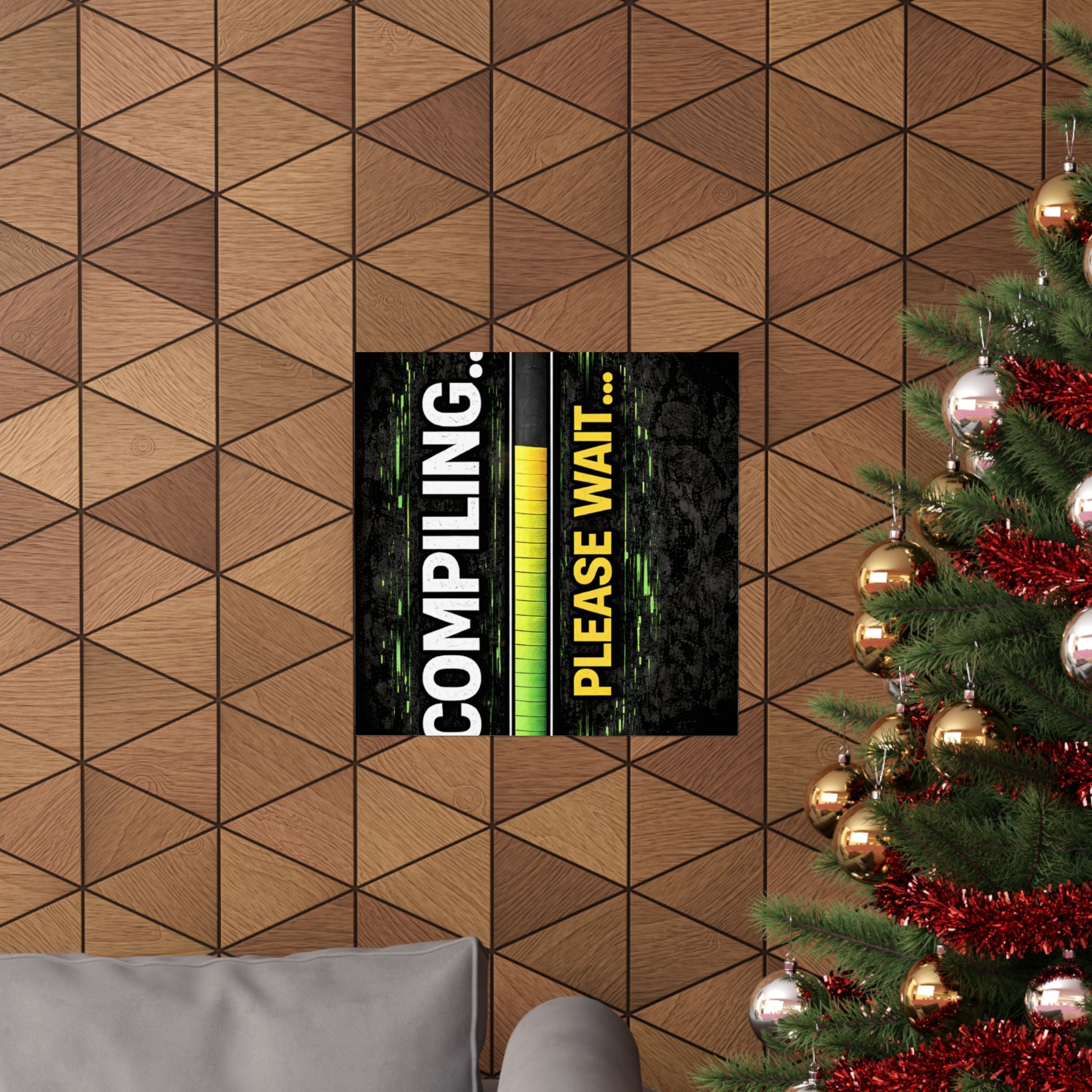 "Compiling... Please Wait" Tech Geek Humor Funny IT Matte Vertical Posters