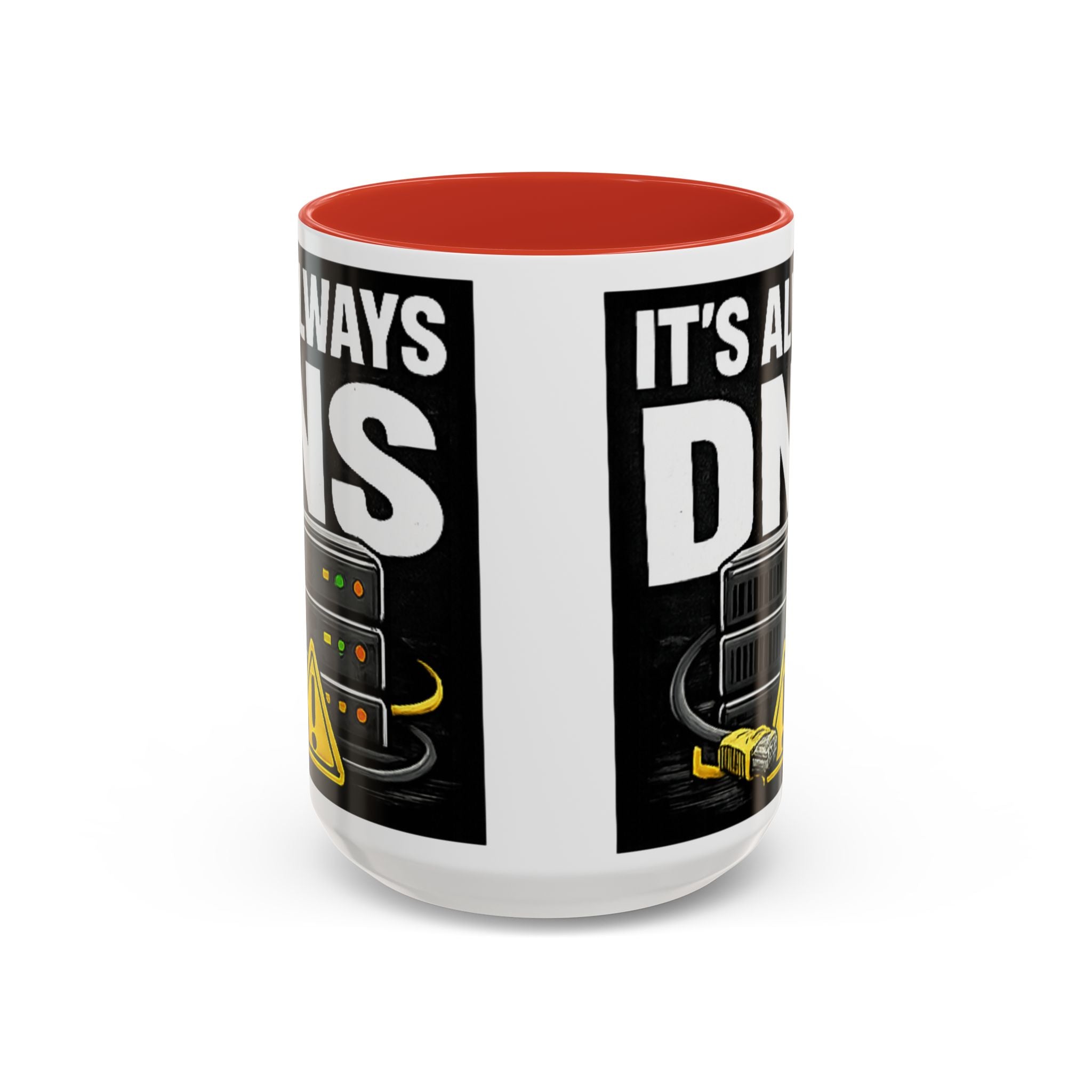 "It's Always DNS" IT Humor Accent Coffee Mug (11, 15oz)