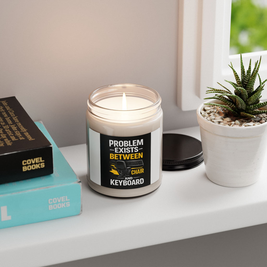 "Problem Exists Between Chair and Keyboard" Tech Humor Scented Candle (9oz)