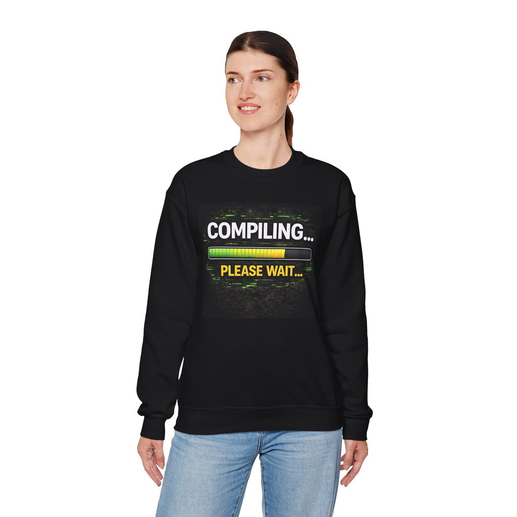 "Compiling... Please Wait" Tech Humor Crewneck Sweatshirt