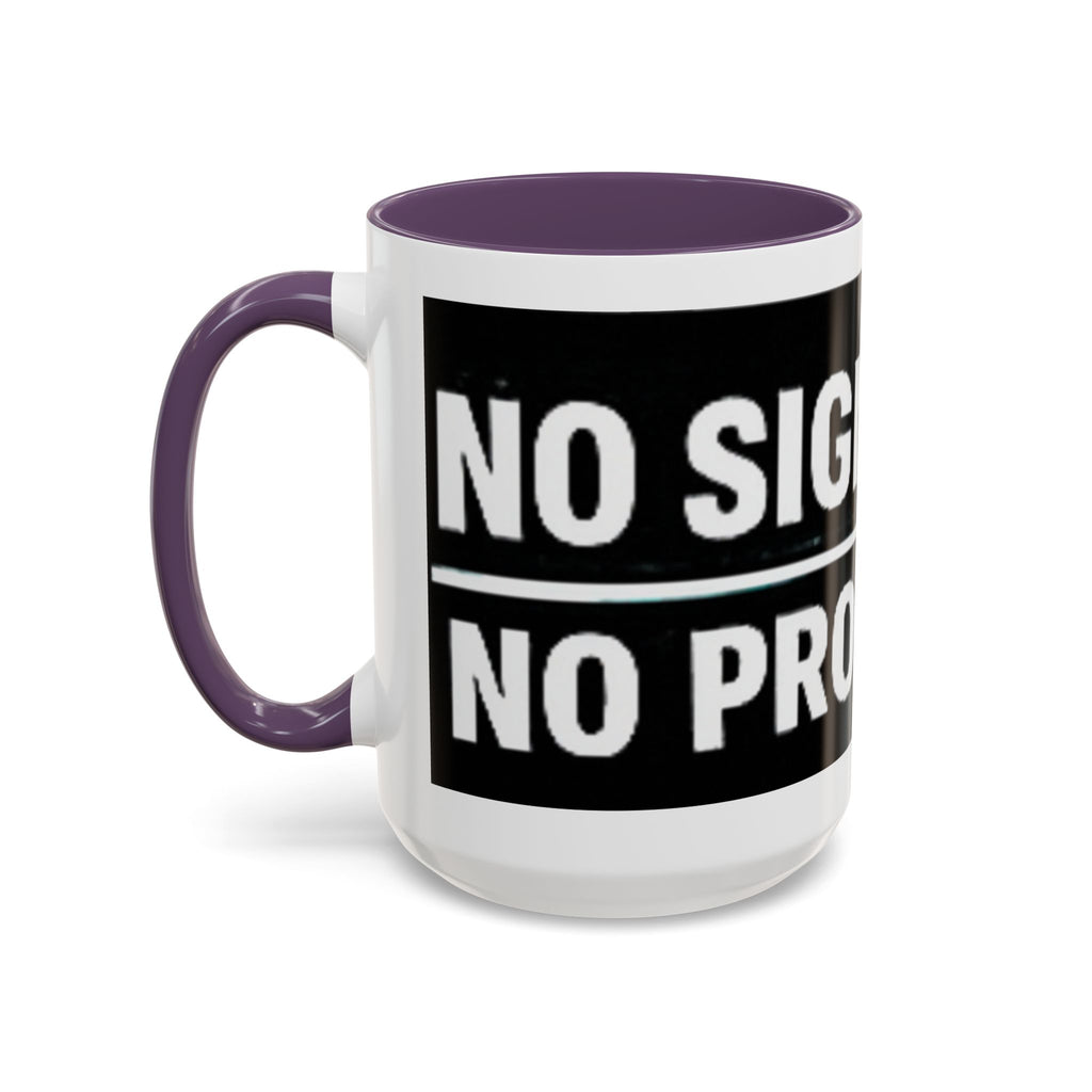 "No Signal No Problem" IT Humor Accent Coffee Mug (11, 15oz)