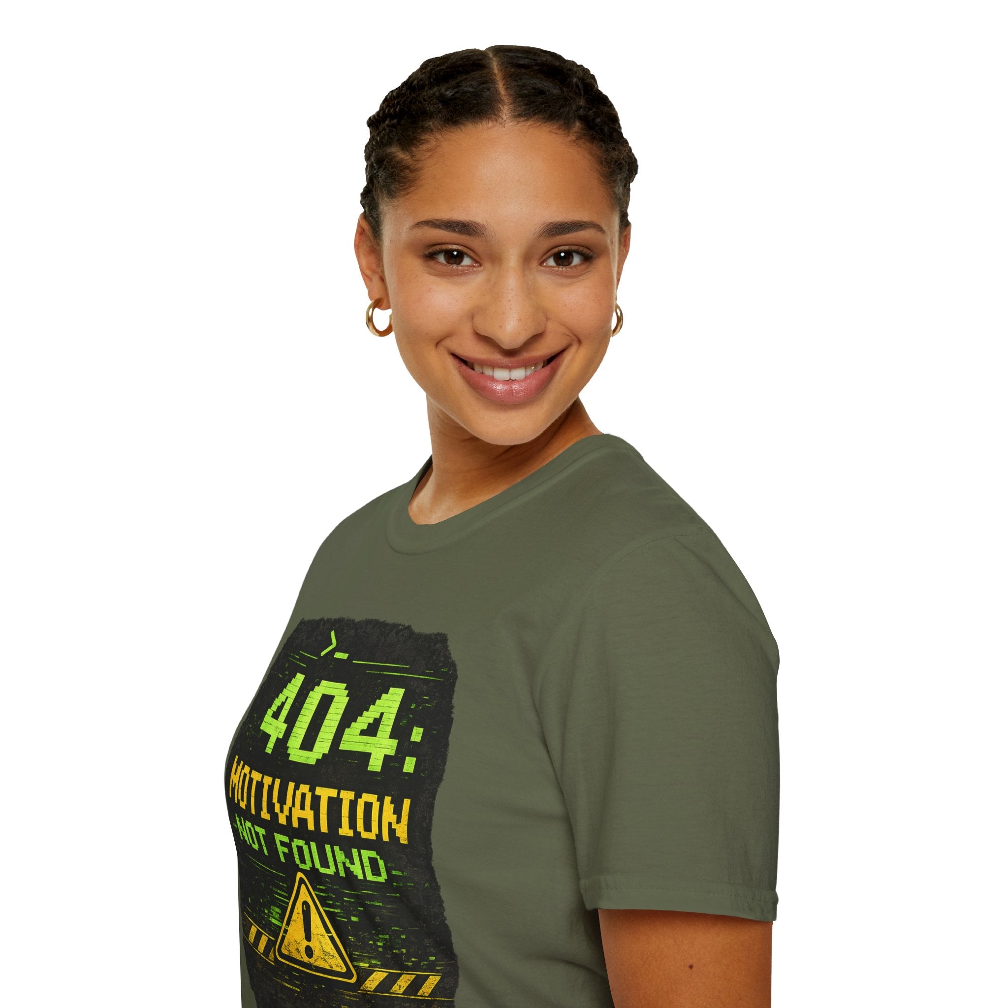 "404: Motivation Not Found" Funny IT Graphic Tee- Tech Humor T-Shirt